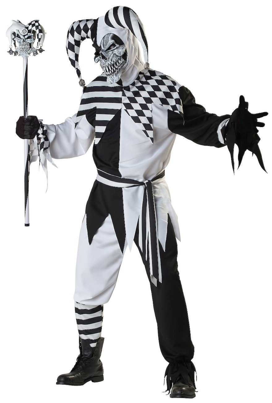 Nobody's Fool Evil Jester Clown Joker Halloween Mens Costume