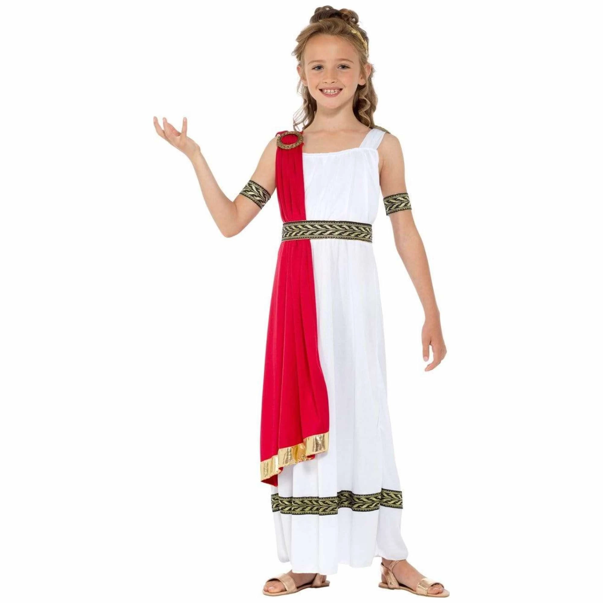 Roman Empress Toga Deluxe Girls Costume