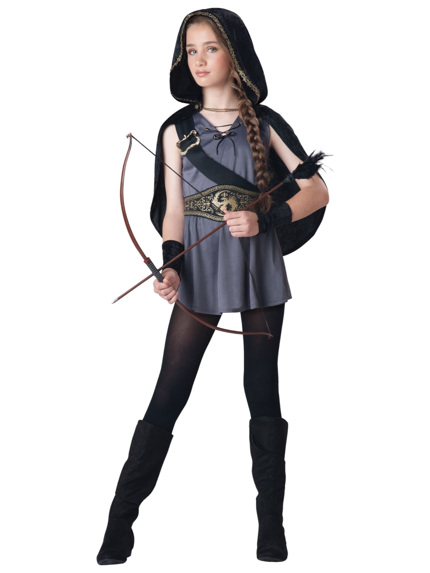 Hooded Huntress Archer Tween Girls Costume