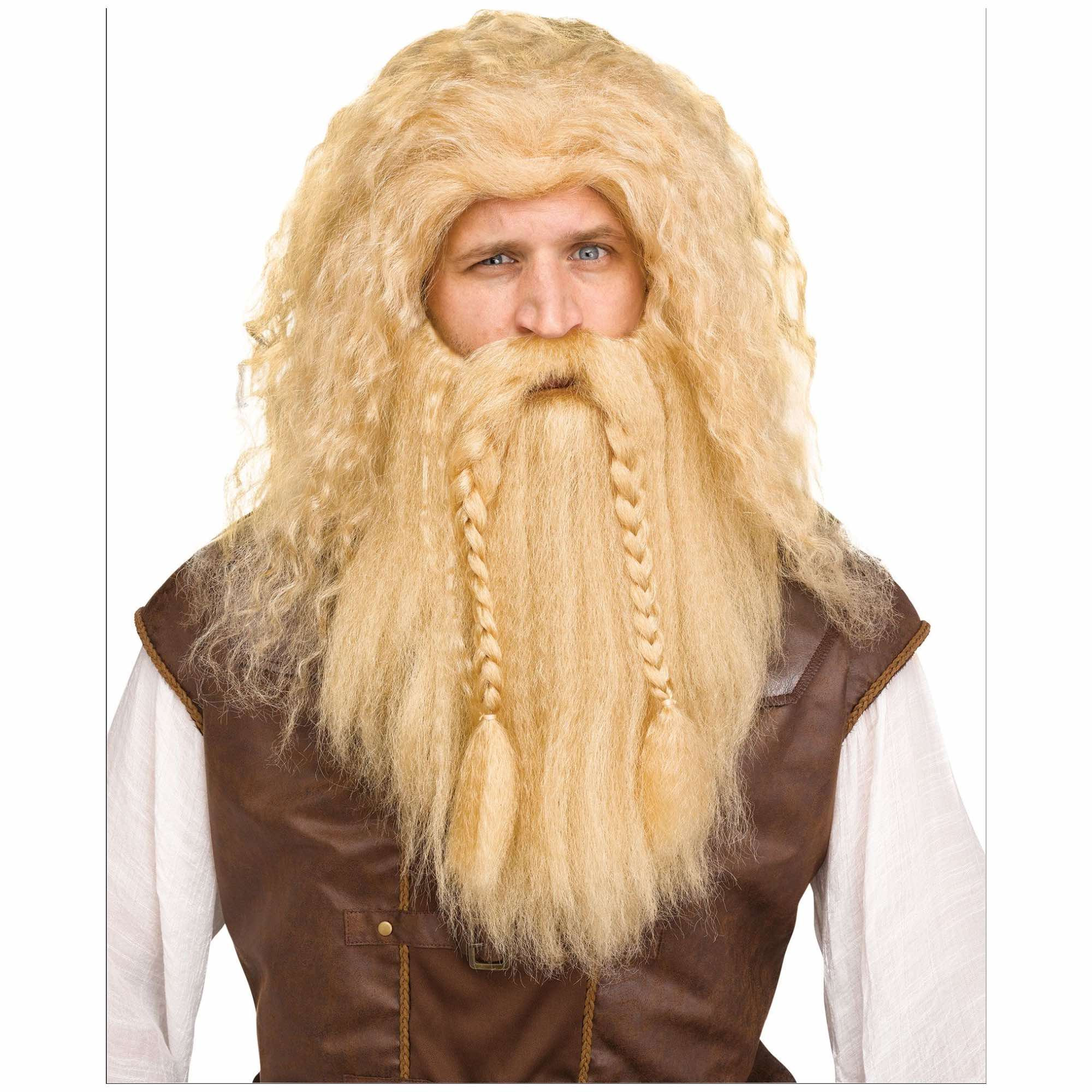 Viking Norse Warrior Blonde Mens Wig and Beard