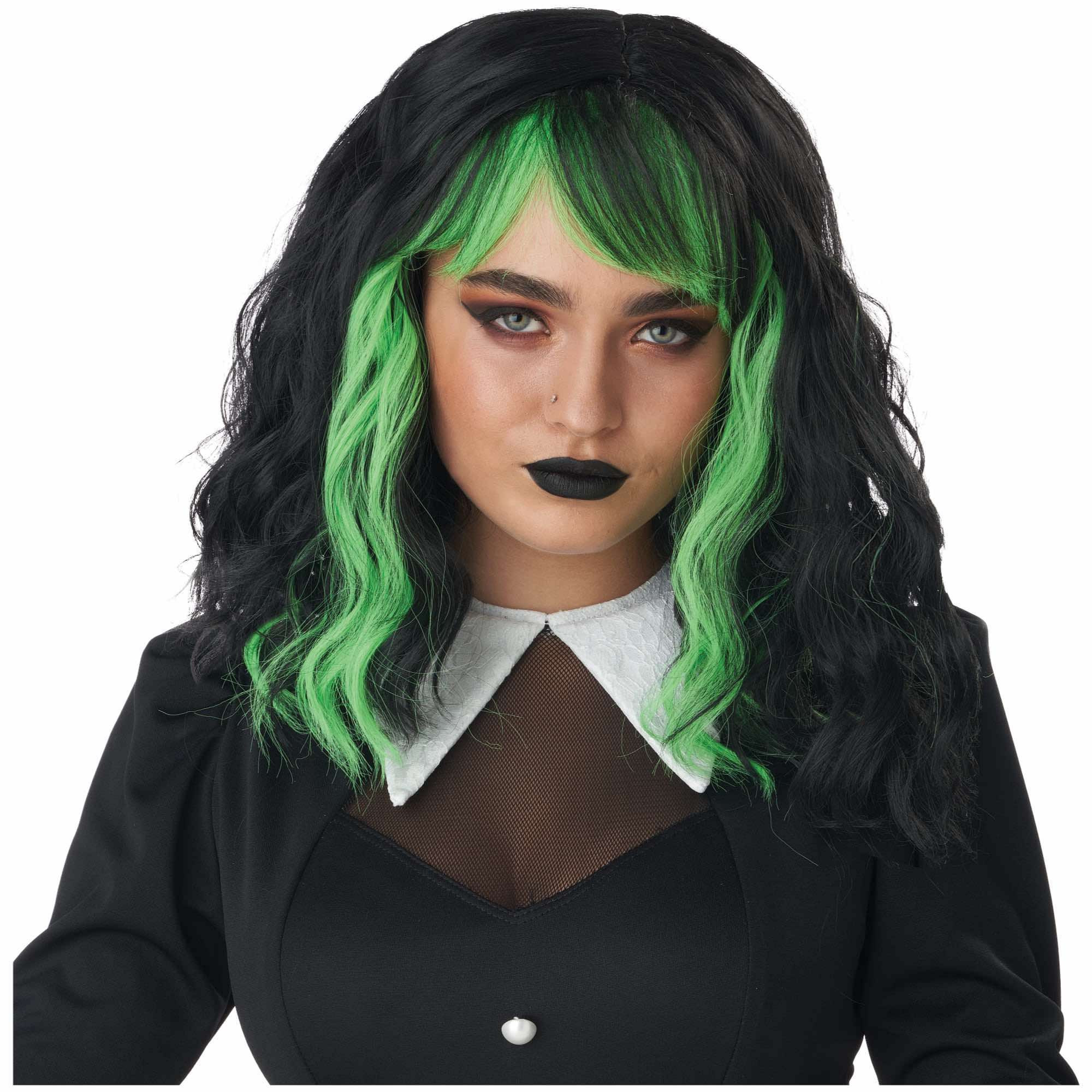 Cute N Crafty 90s Grunge Green Highlights Women Wig