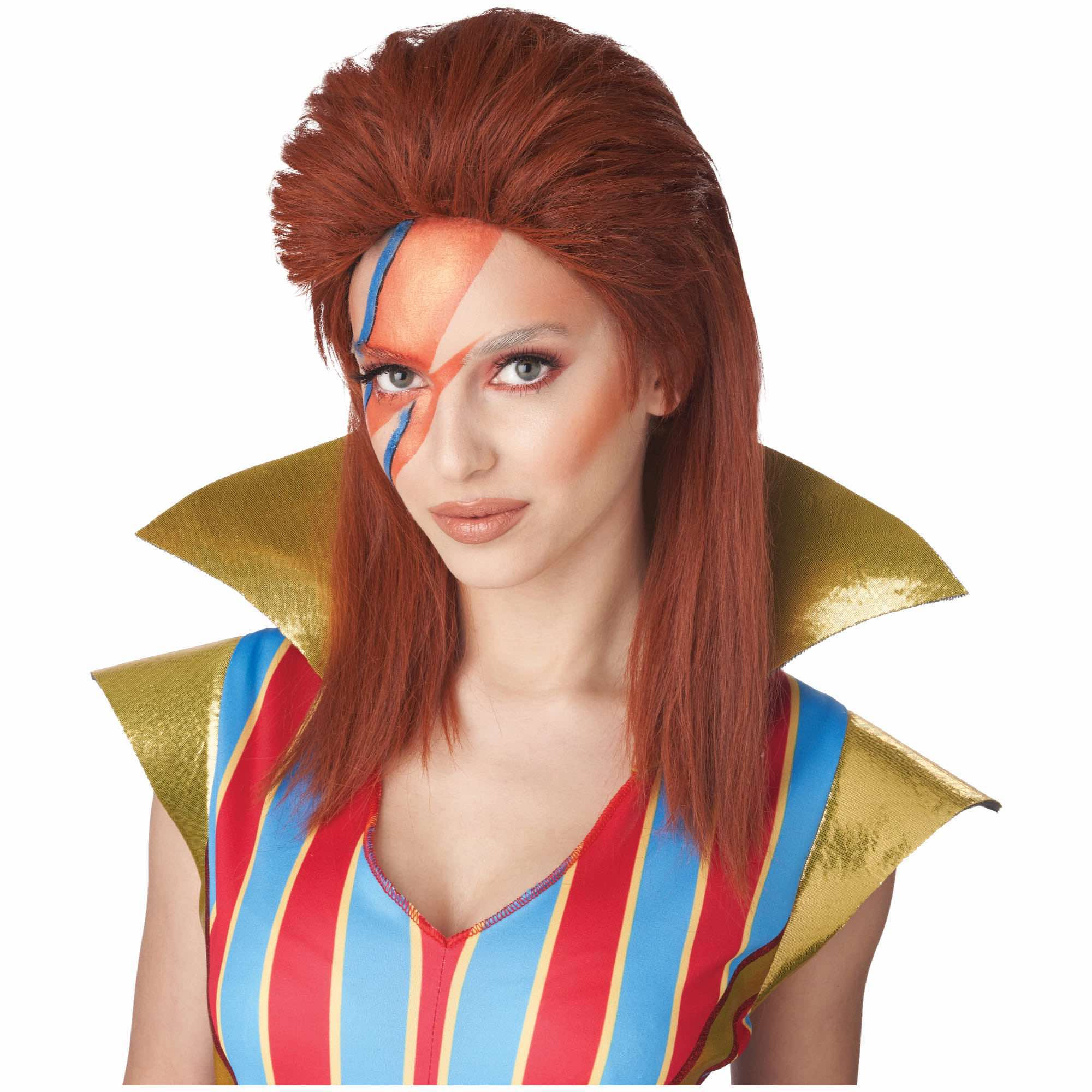 70s Glam Rocker Auburn Mullet Mens Wig