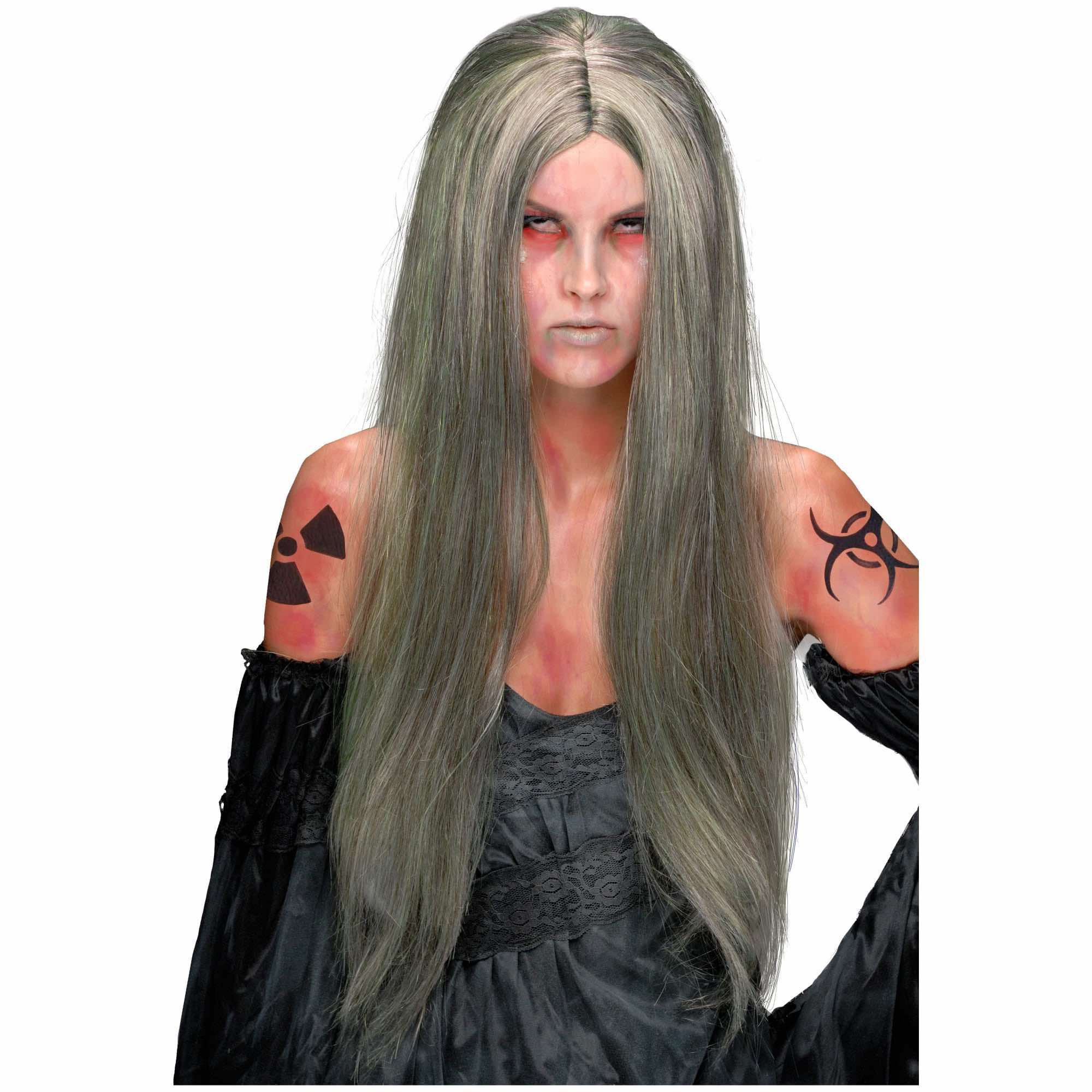 Nuclear Witch Zombie Green Womens Wig