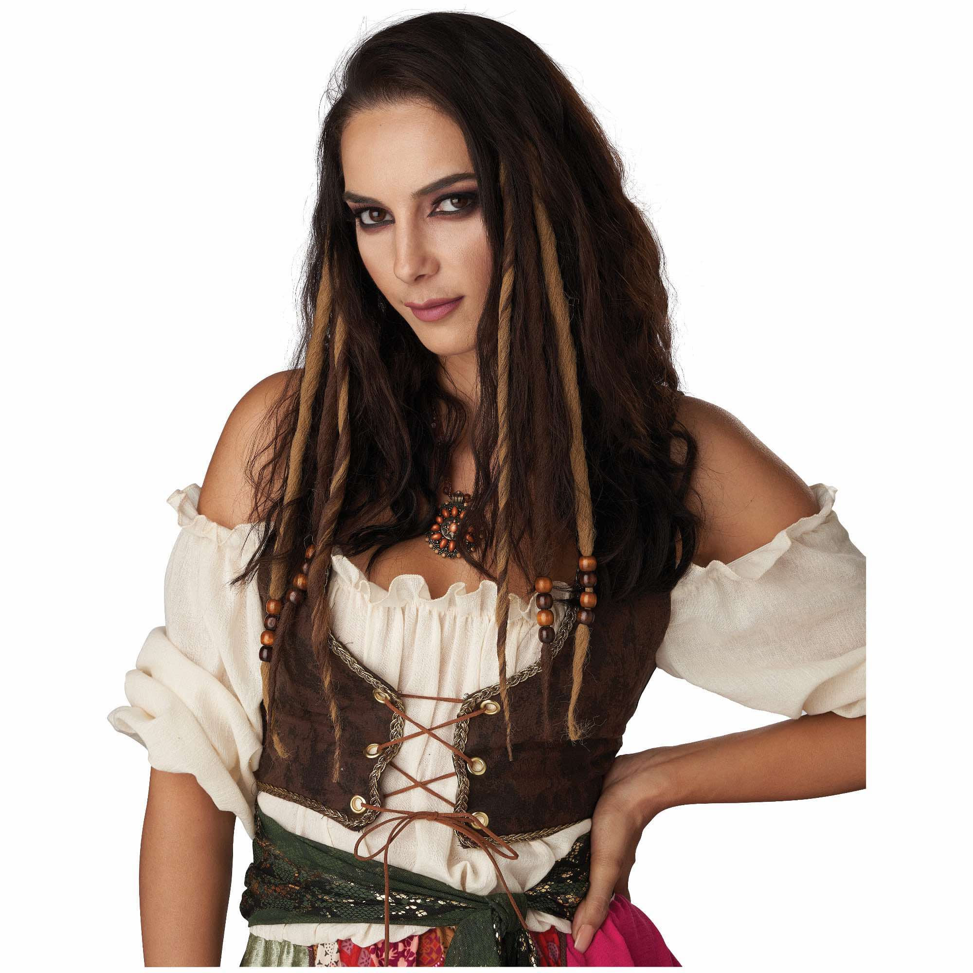 Steampunk Pirate Voodoo Viking Brown Dreadlocks Womens Wig