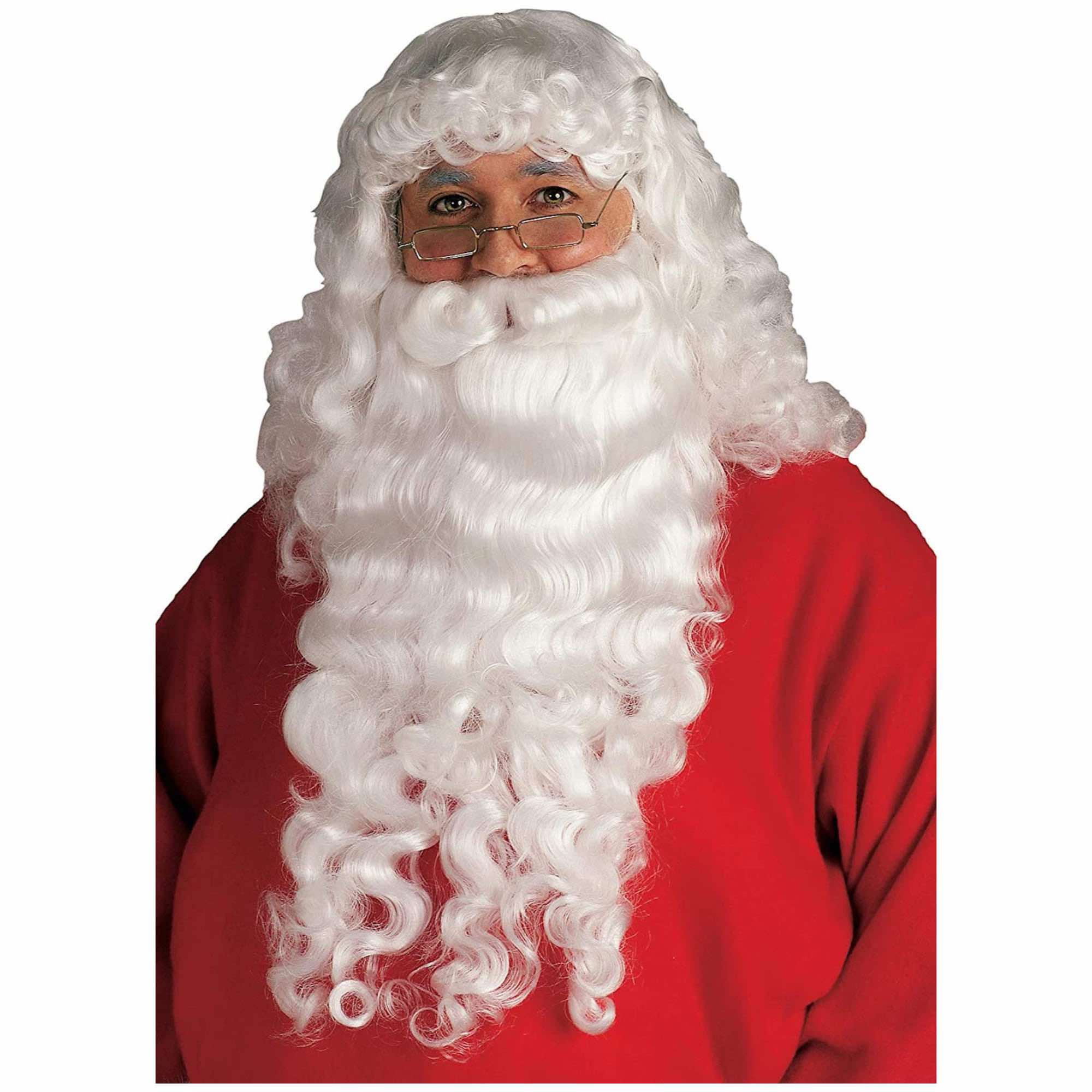Santa Claus Christmas White Mens Wig and Beard