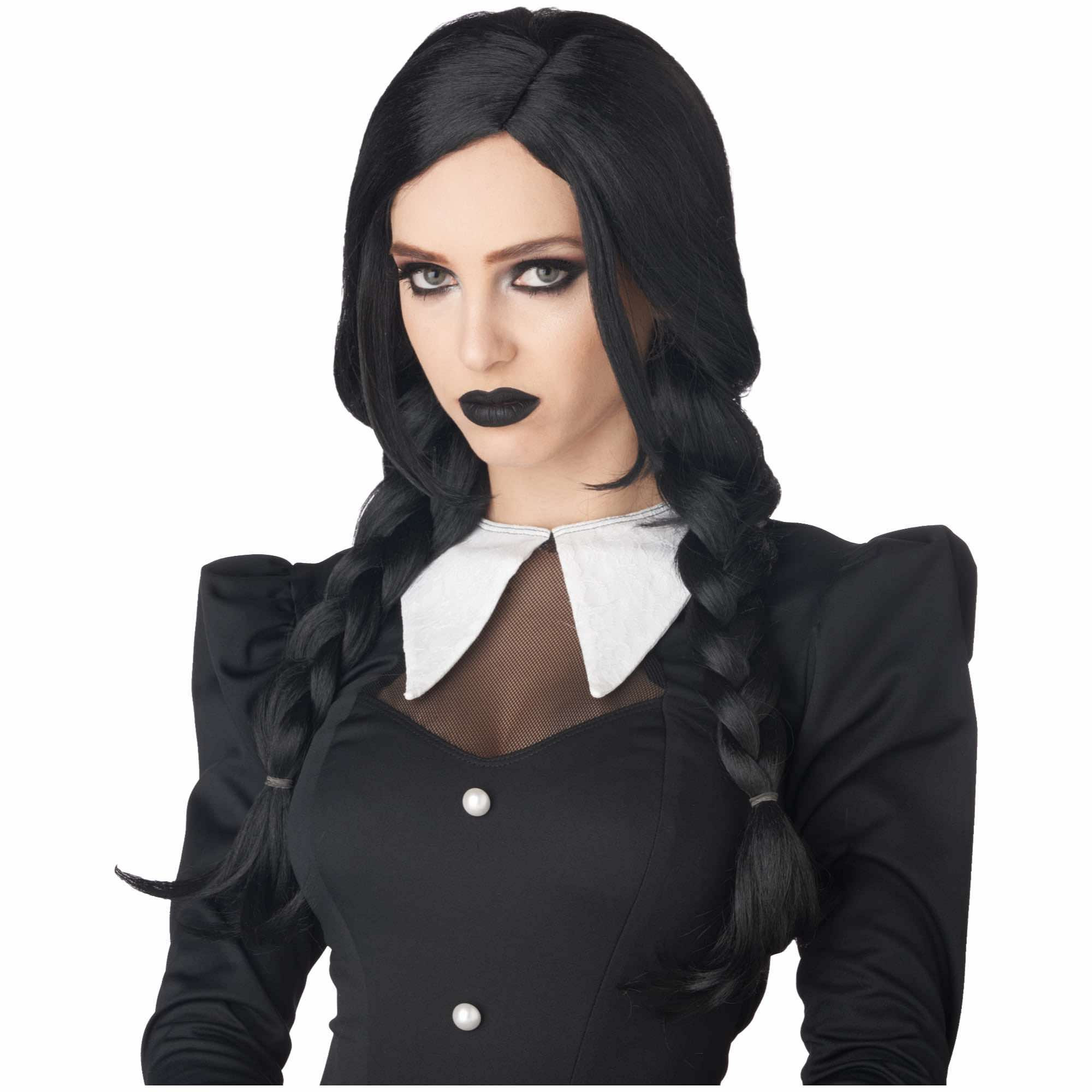 Dark Braids Spooky Goth Girl Black Womens Wig