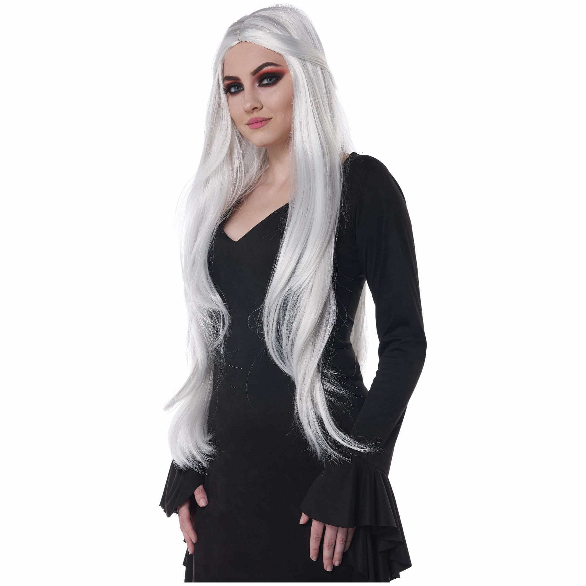 White Witch Extra Long Cosplay Medieval Gothic Womens Wig