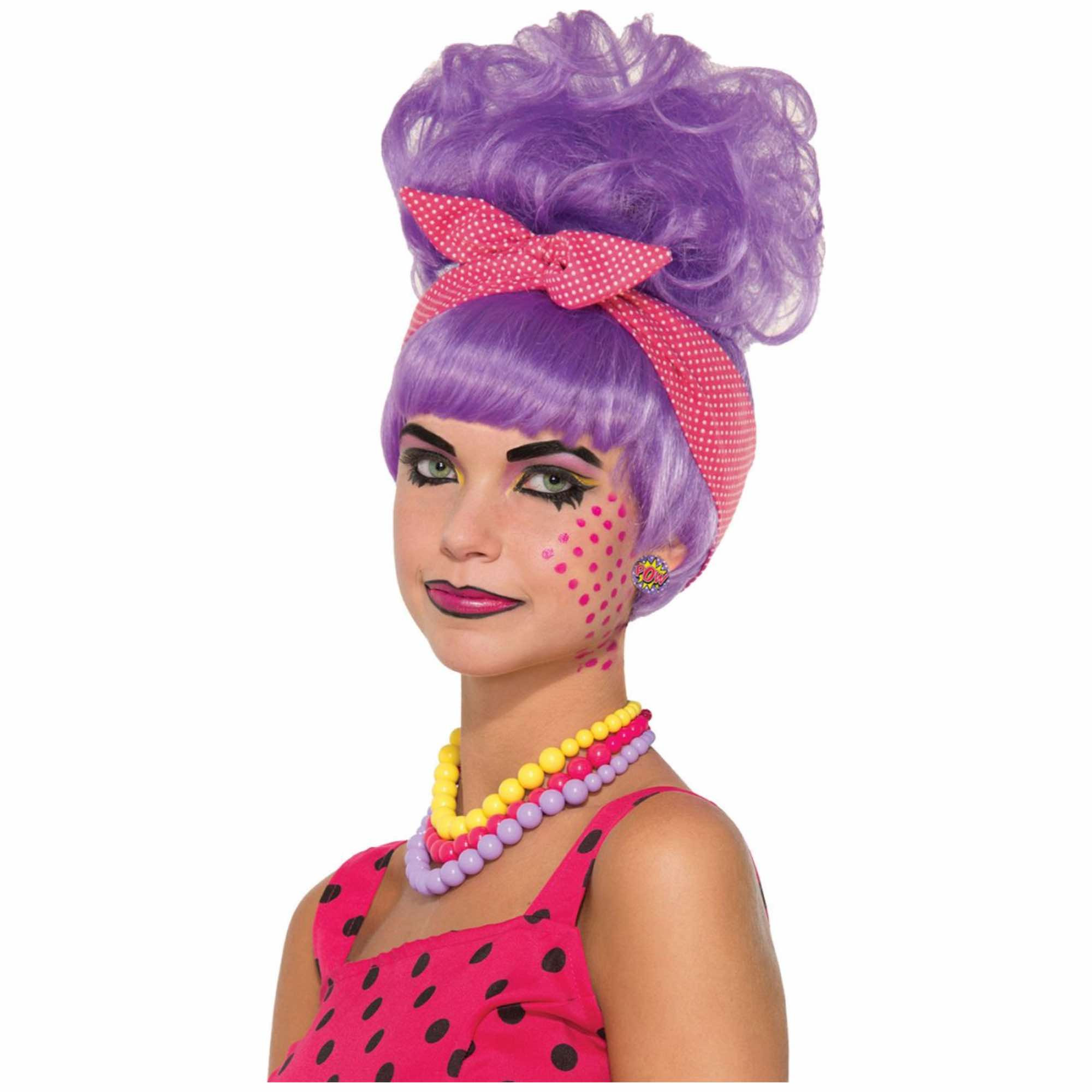 Penny Pop Art 50s Purple Pin Up Womens Wig
