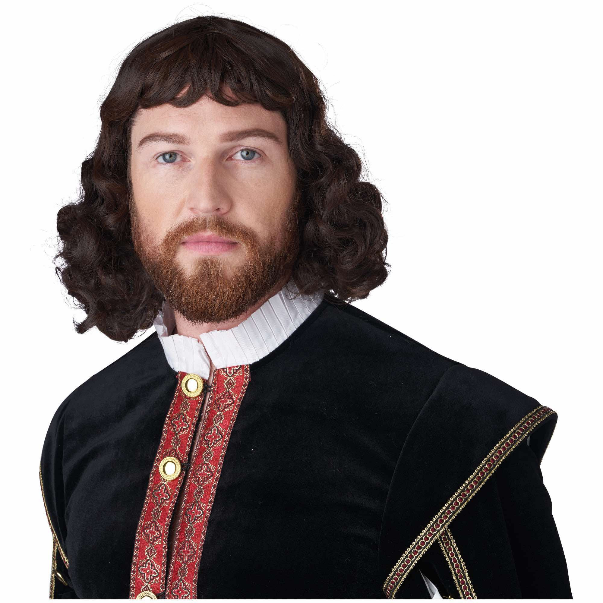 Renaissance Lord Medieval Brown Mens Wig