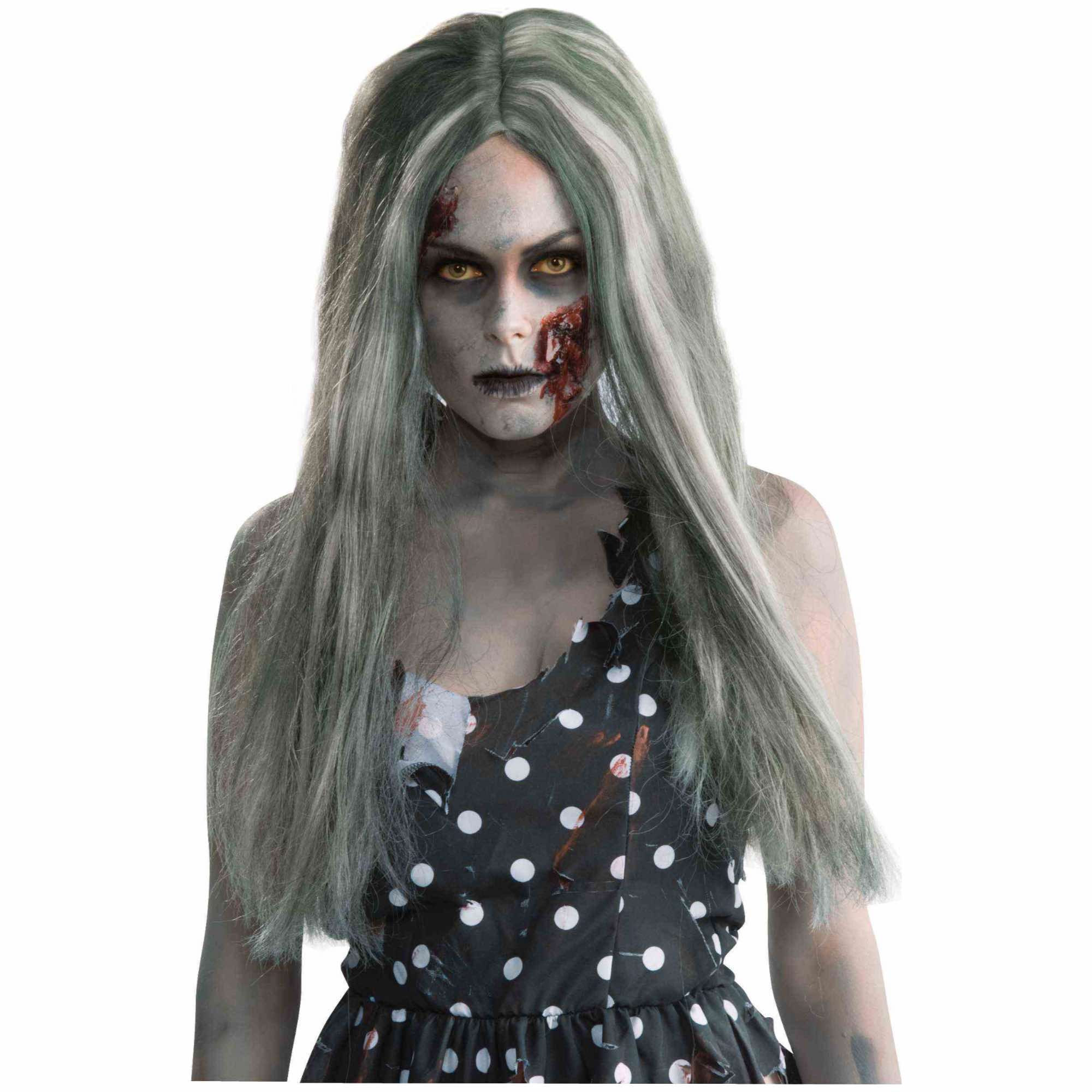 Zombie Creepy Black Long Wavy Womens Wig