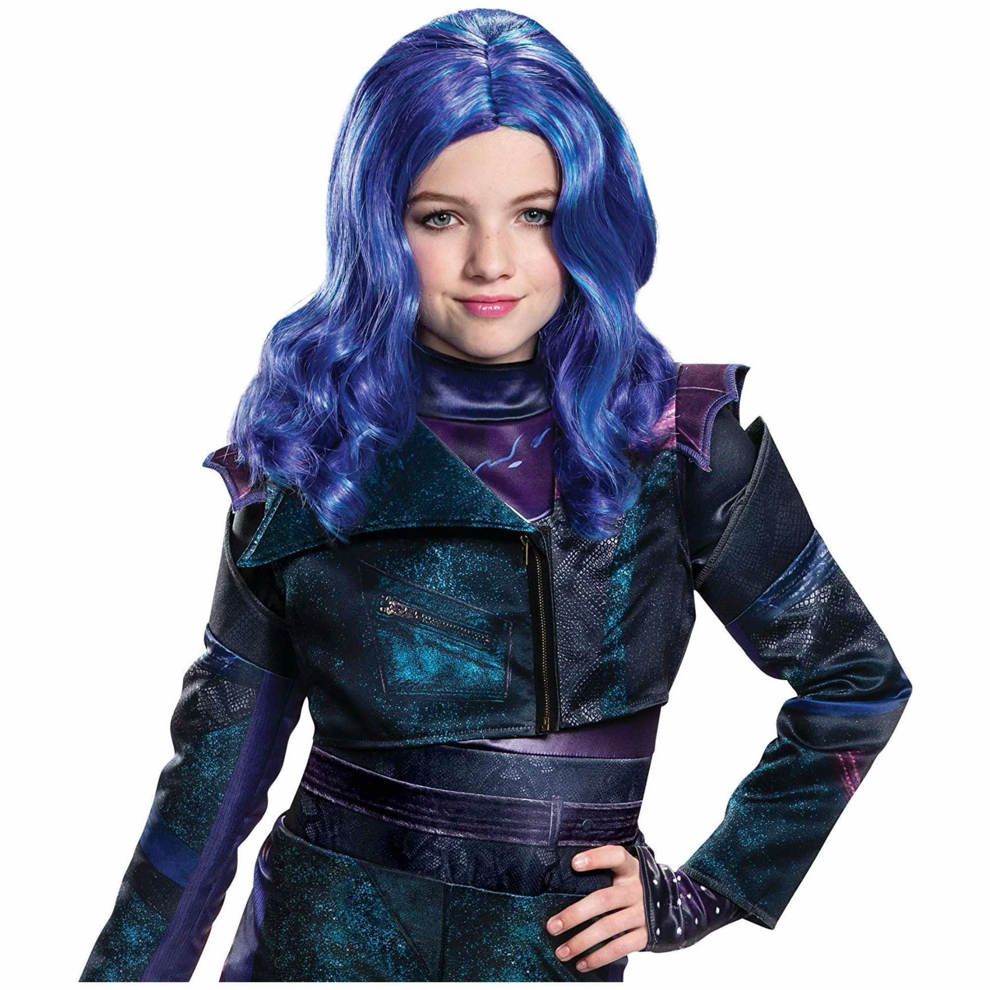 Mal Disney Descendants Blue Girls Wig