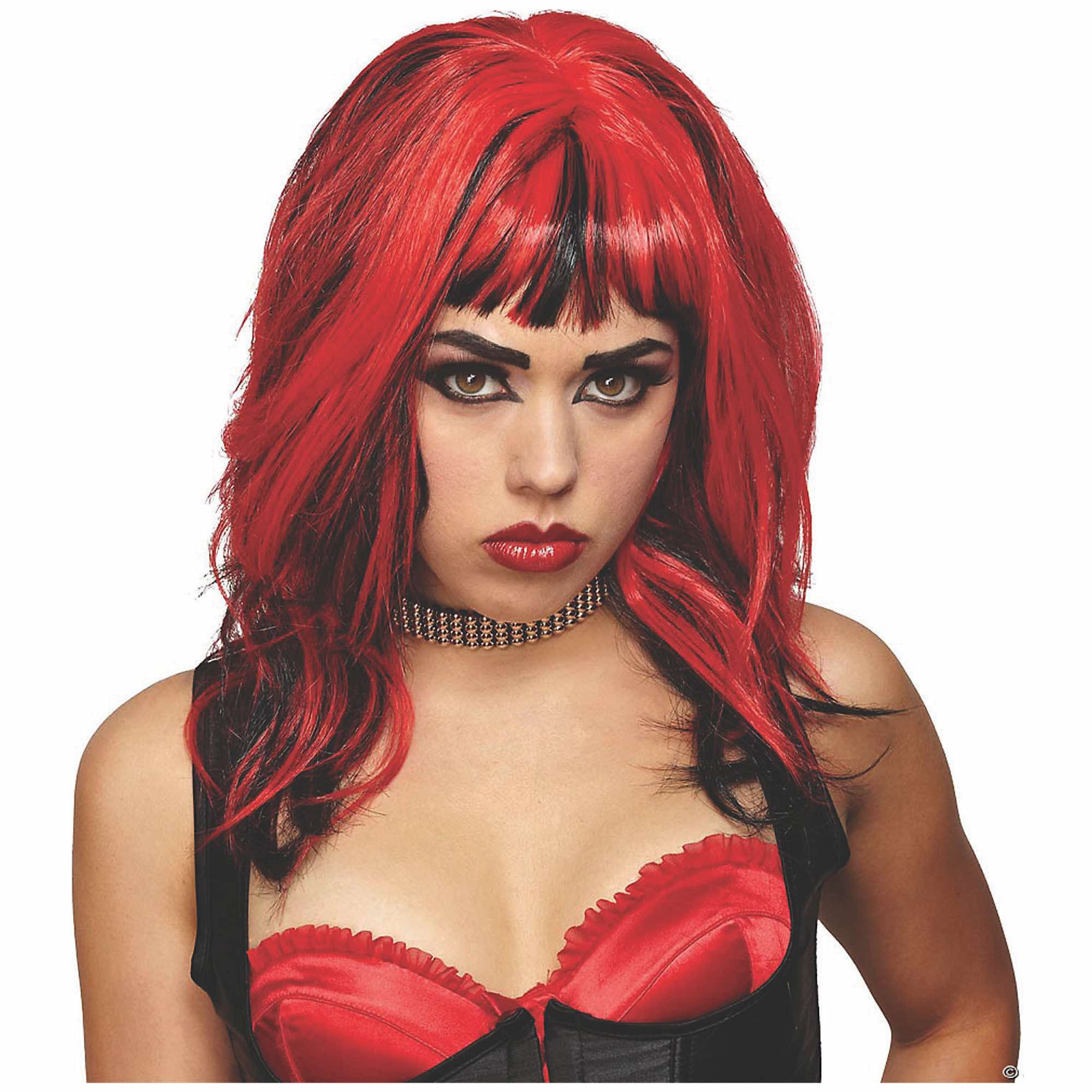 Hard Rockin 90s Grunge Punk Red Bob Womens Wig
