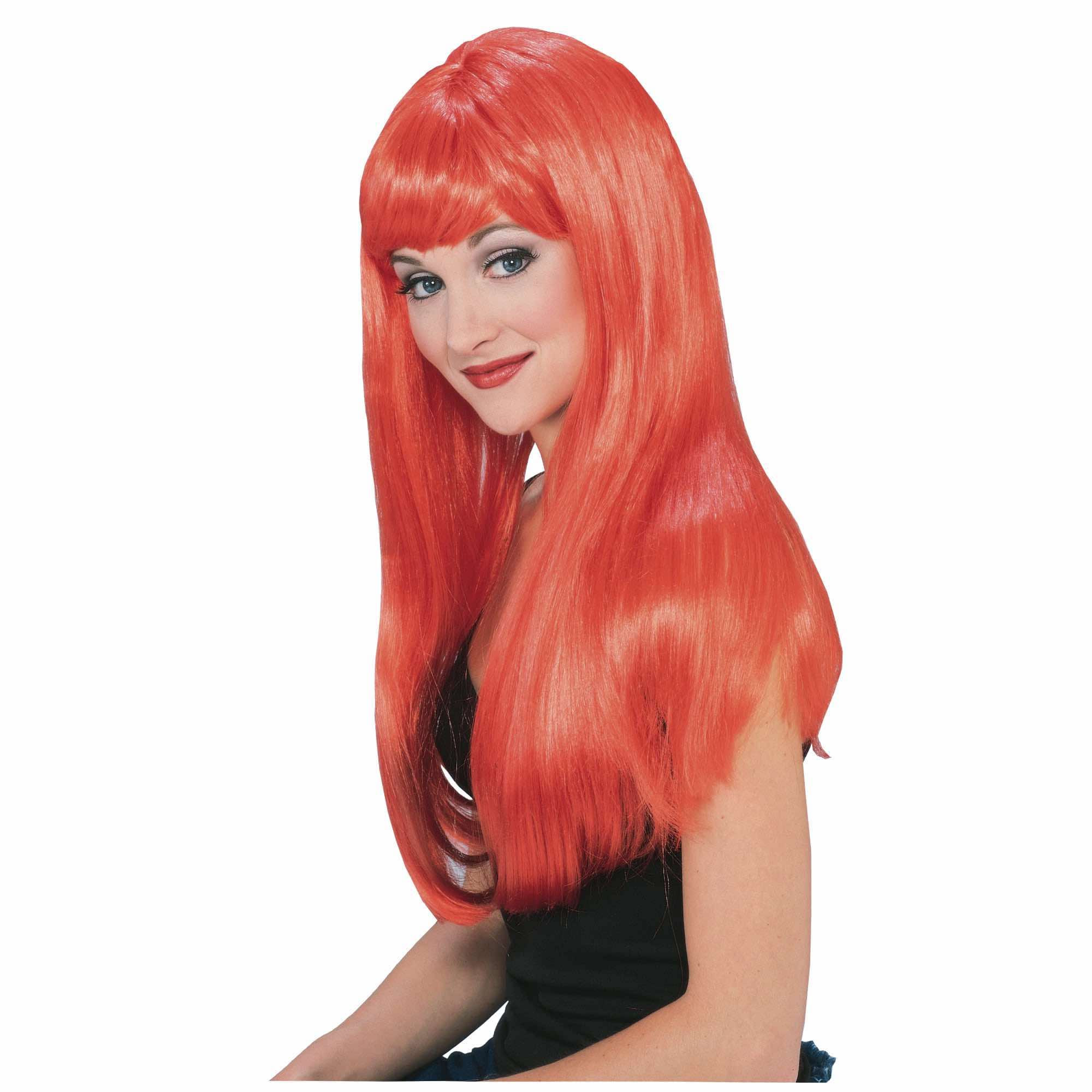 Glamour Red Devil Long Straight Womens Wig