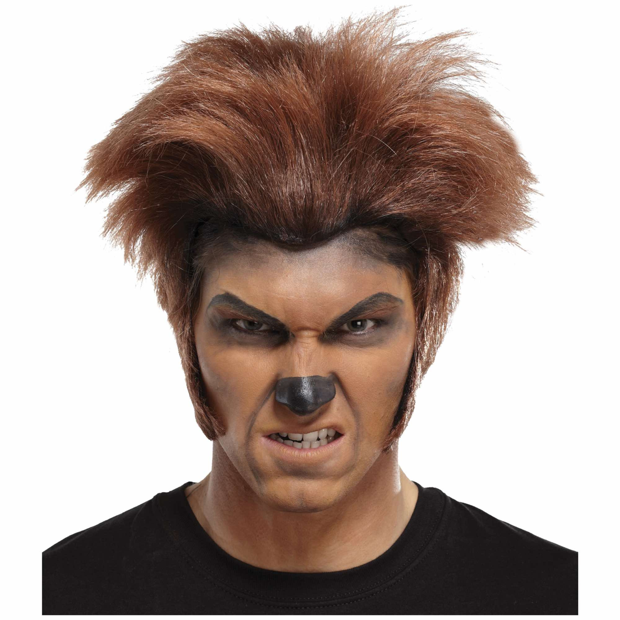 Wolfman Werewolf Dark Brown Mens Wig