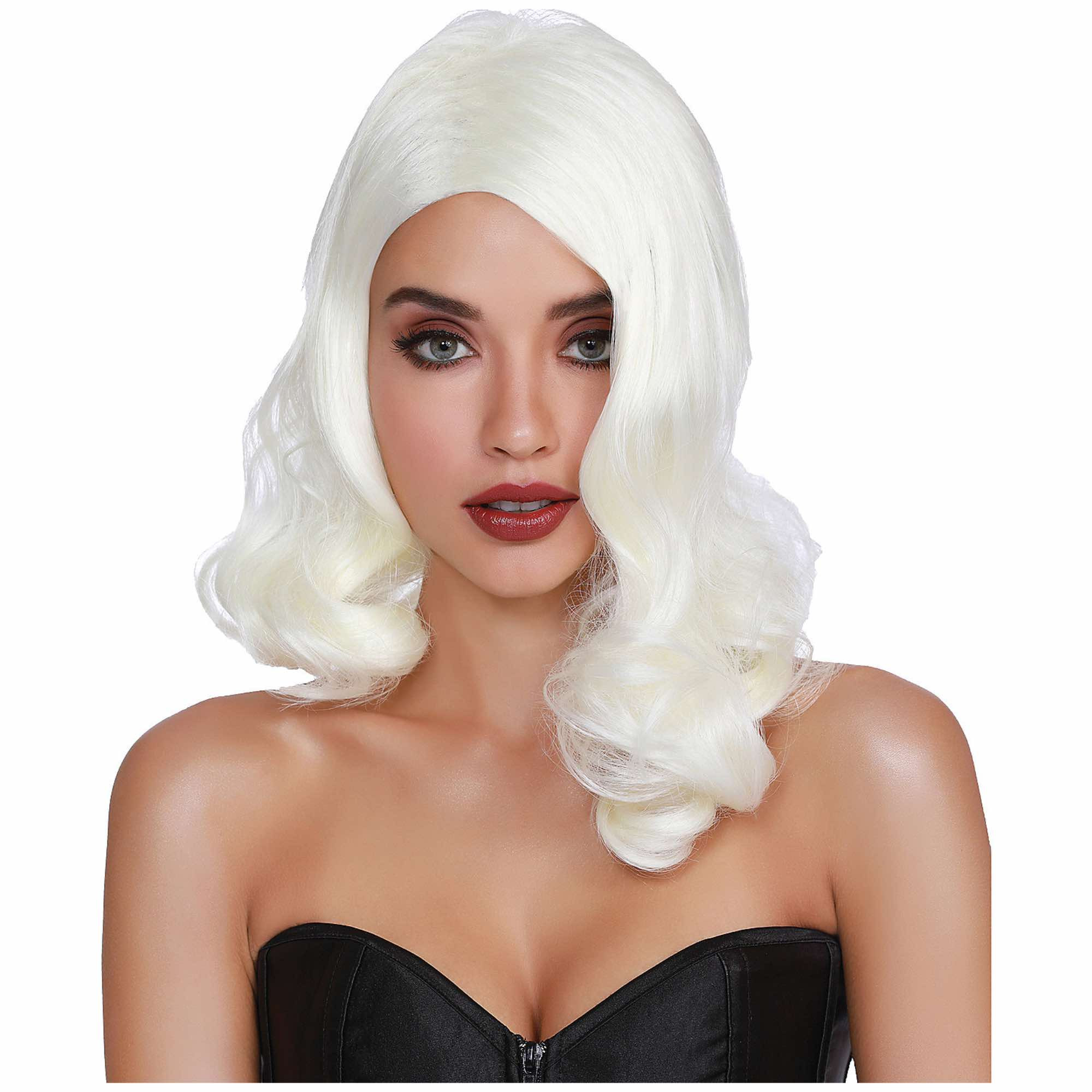 Hollywood Glamour 30s 40s Platinum Blonde Womens Wig