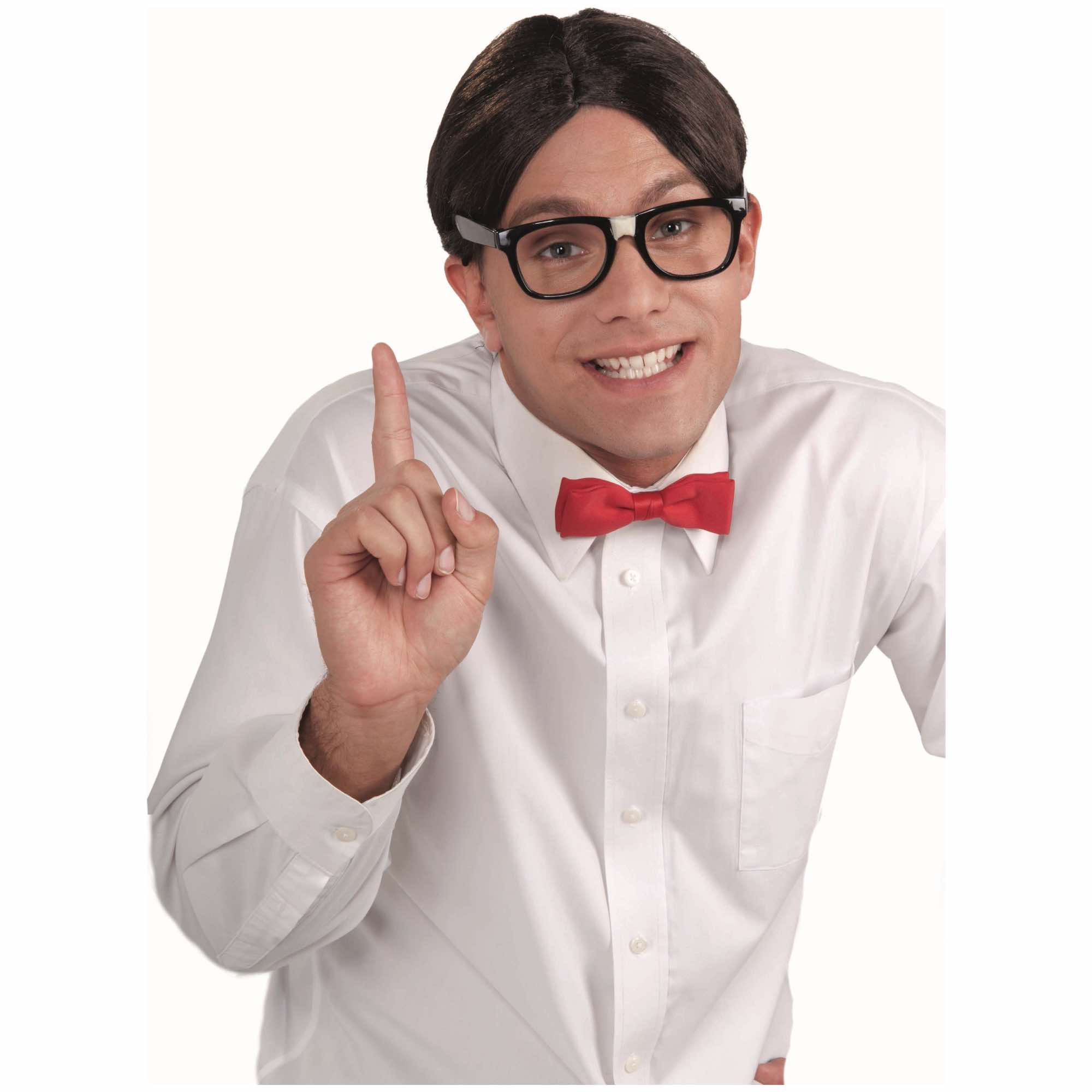 Nerd 50s Funny Dark Brown Mens Wig