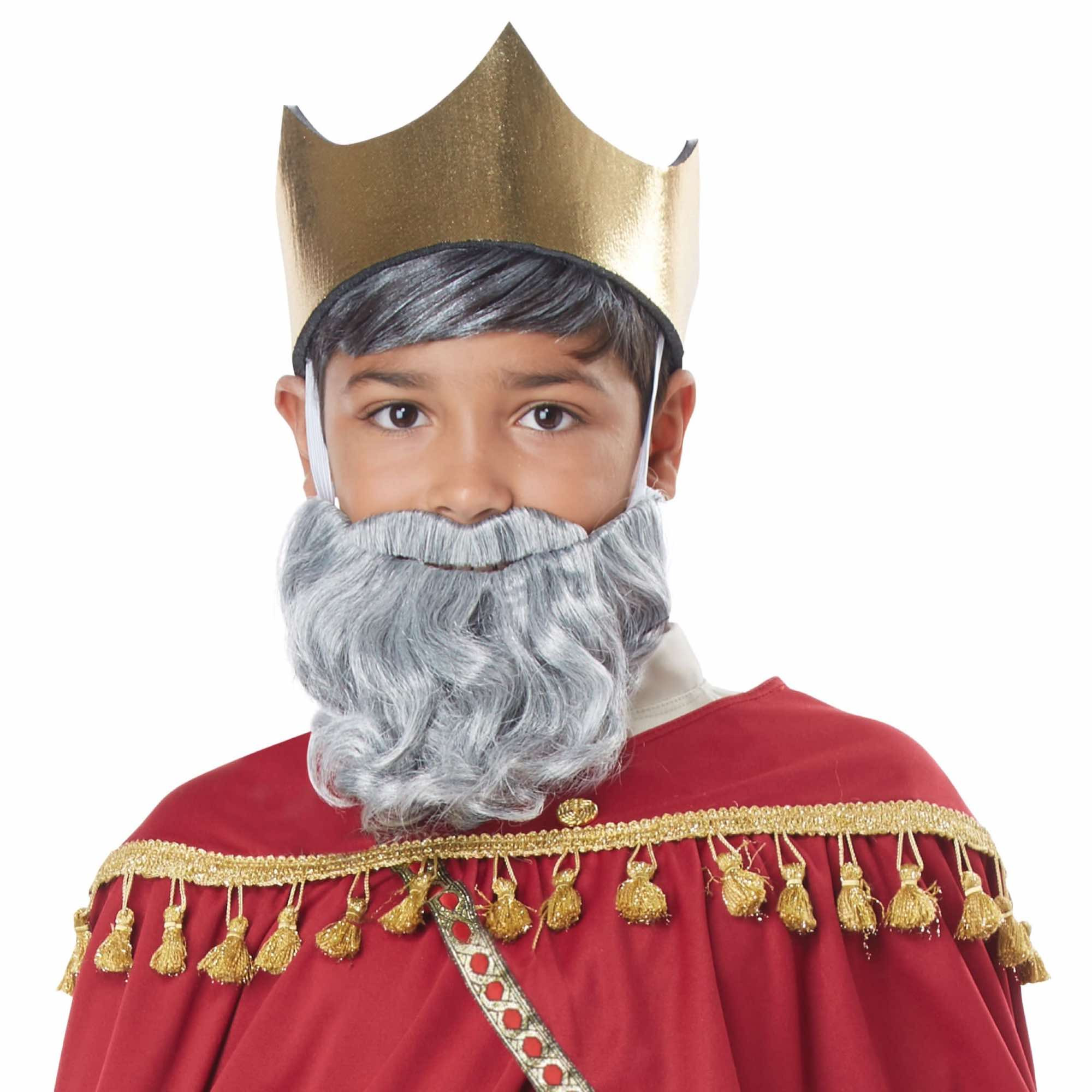 Melchior Wise Man Boys Grey Moustache Beard
