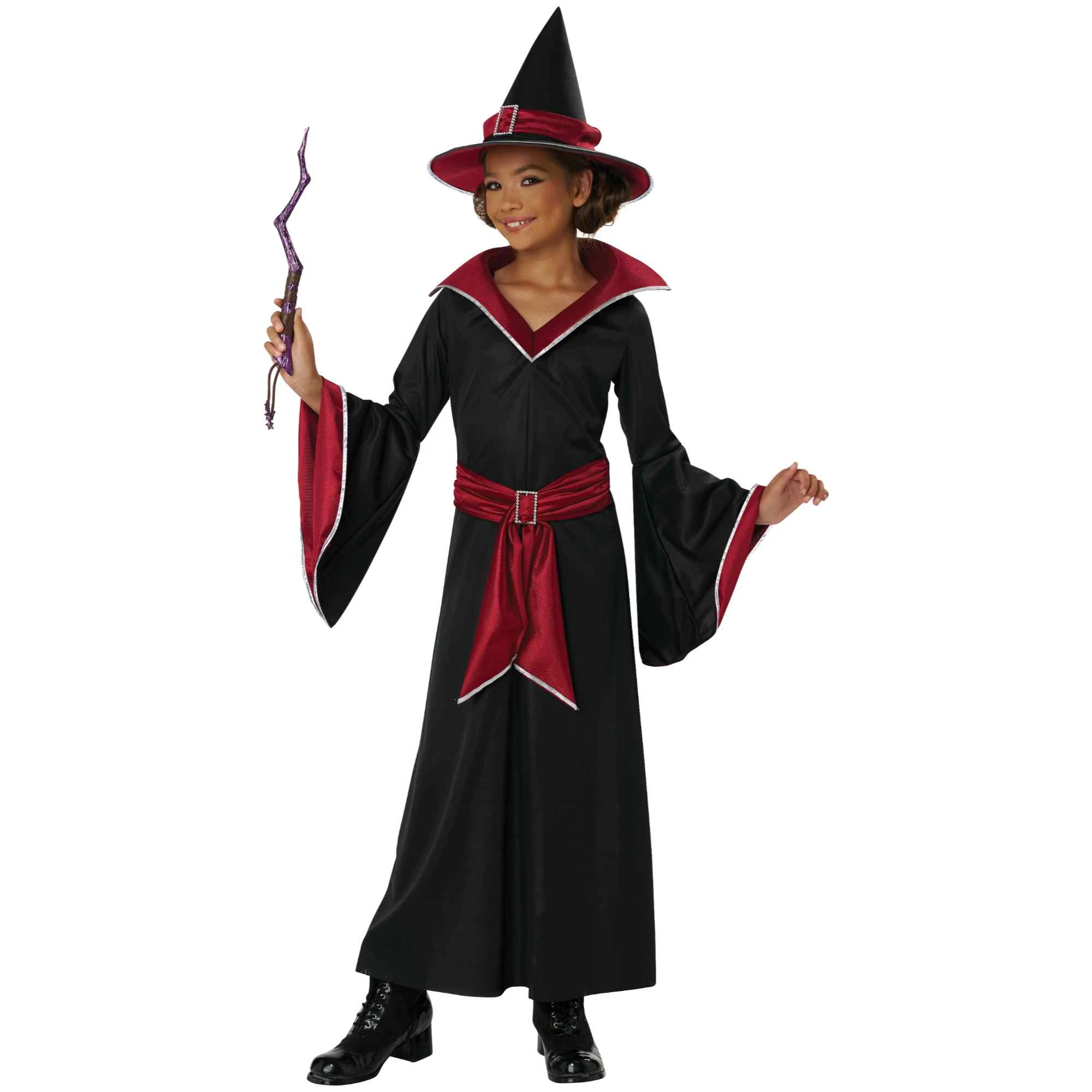 Ruby Red Glamour Witch Girls Costume