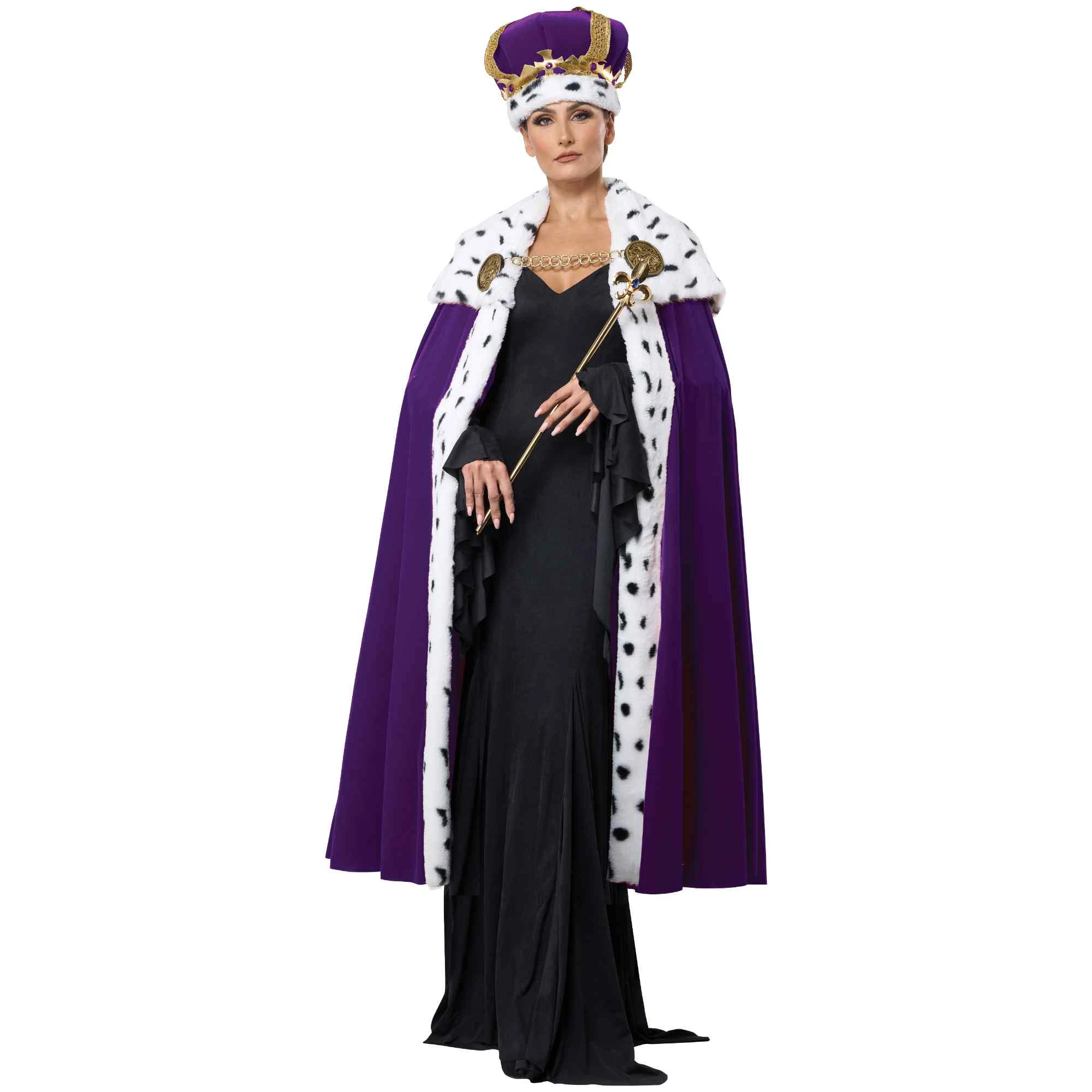 Royal King Queen Unisex Mens Costume Cape Crown Set