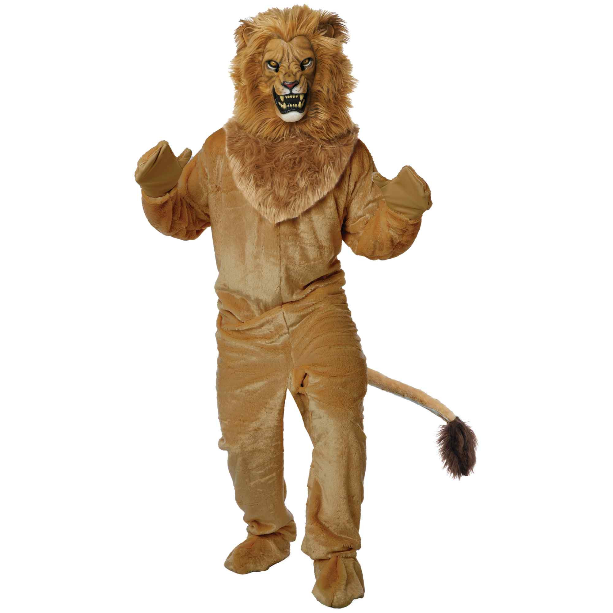 Lion Jumpsuit Mens Costume Mascot with Mask