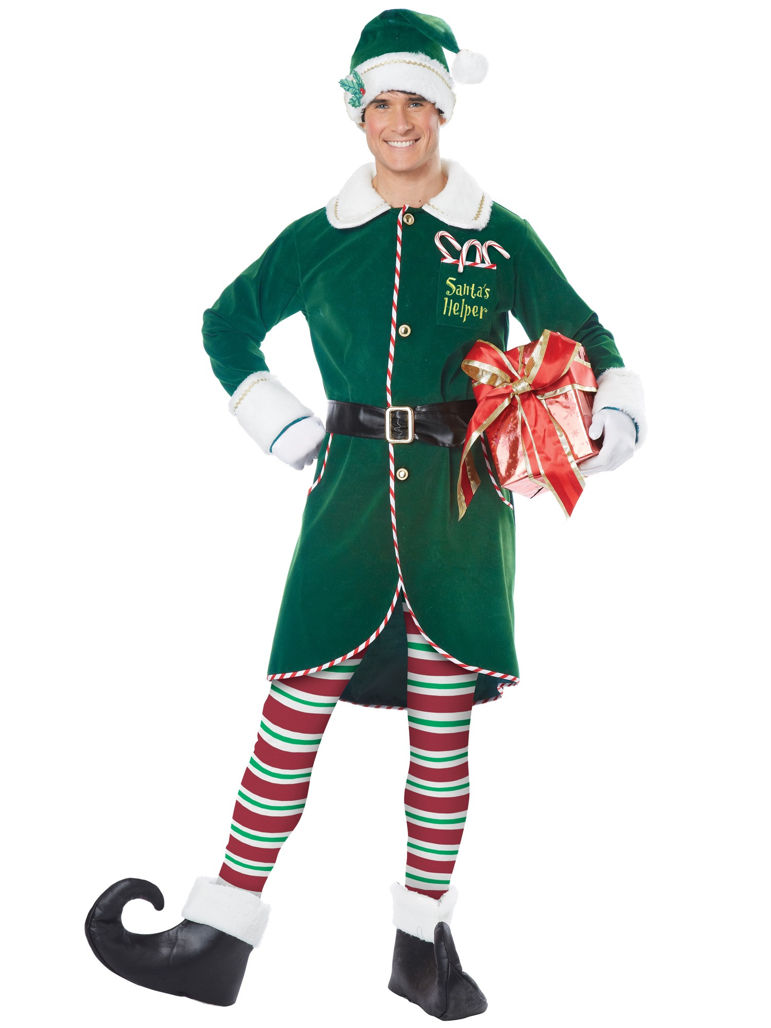 Workshop Elf Santa Helpers Christmas Xmas Party Dress Up Men Costume