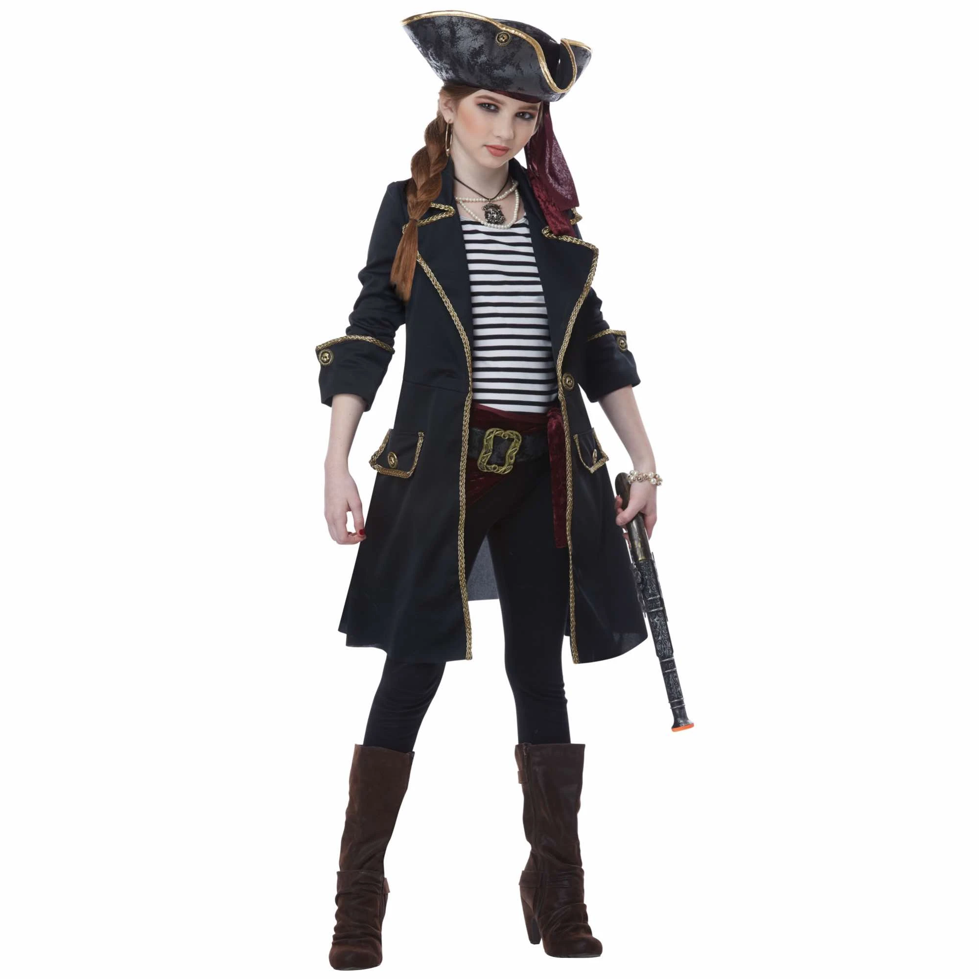 High Seas Captain Pirates of The Carribbean Buccaneer Book Week Girls Costume