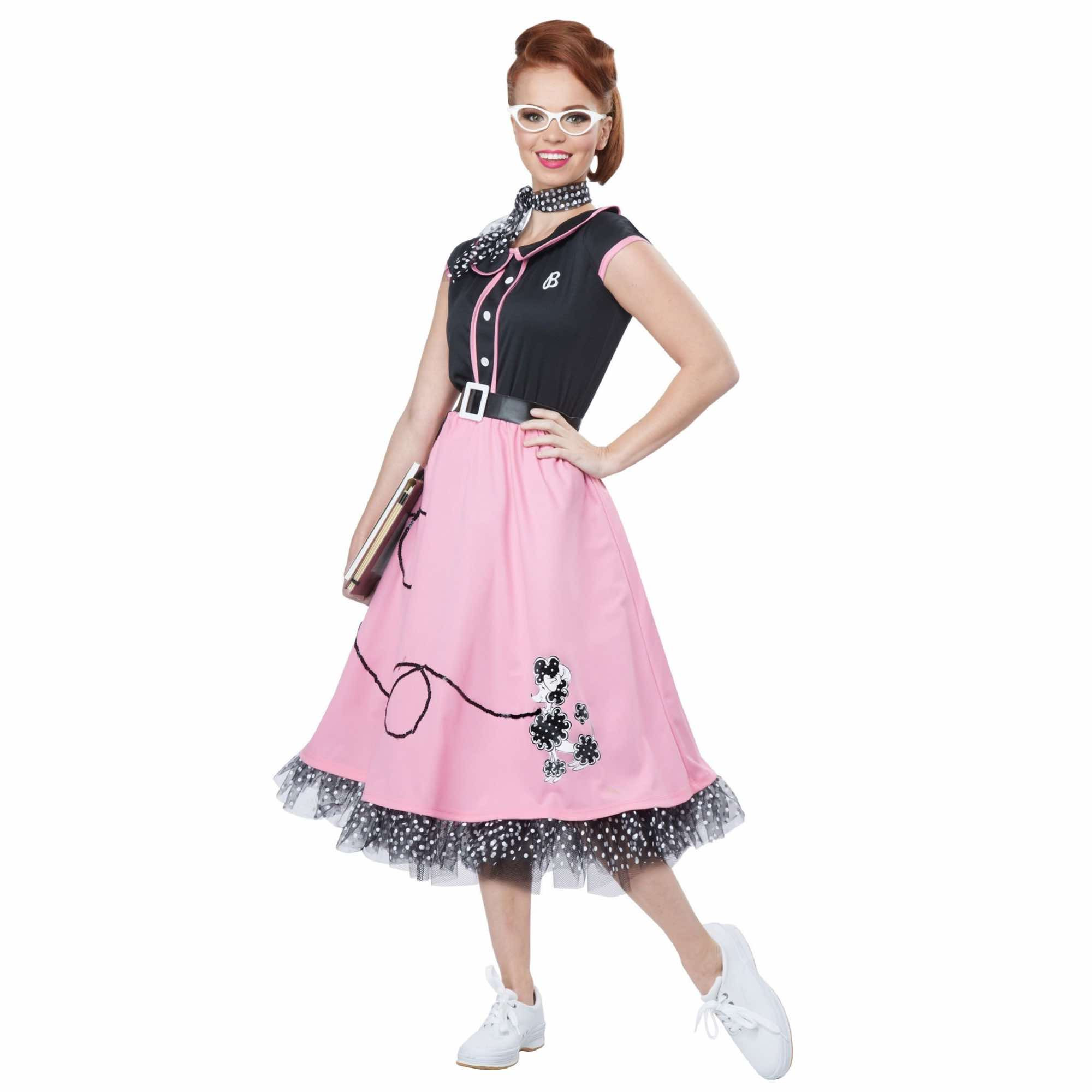 50s Sweetheart 1950s High School Rock Roll Poodle Greaser Womens Costume