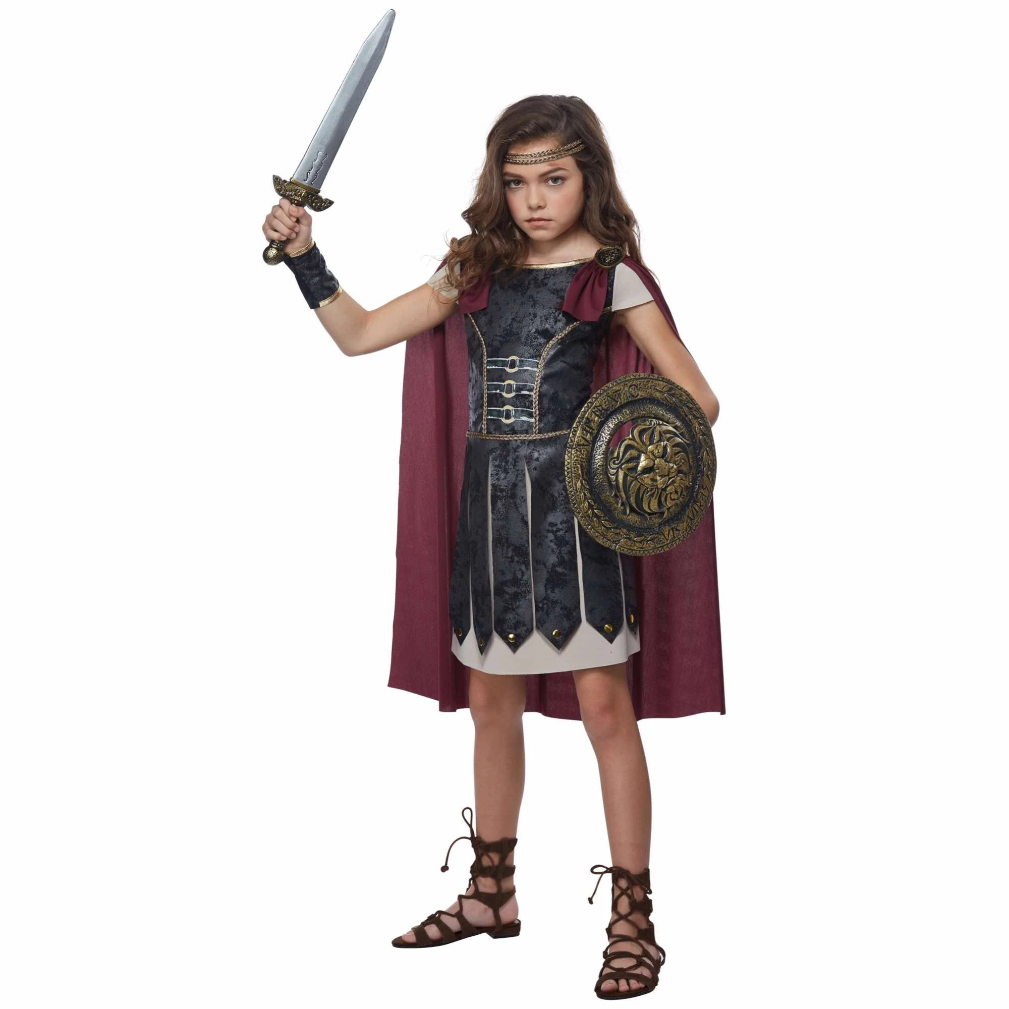 Fearless Gladiator Spartan Medieval Renaissance Roman Warrior Girls Costume