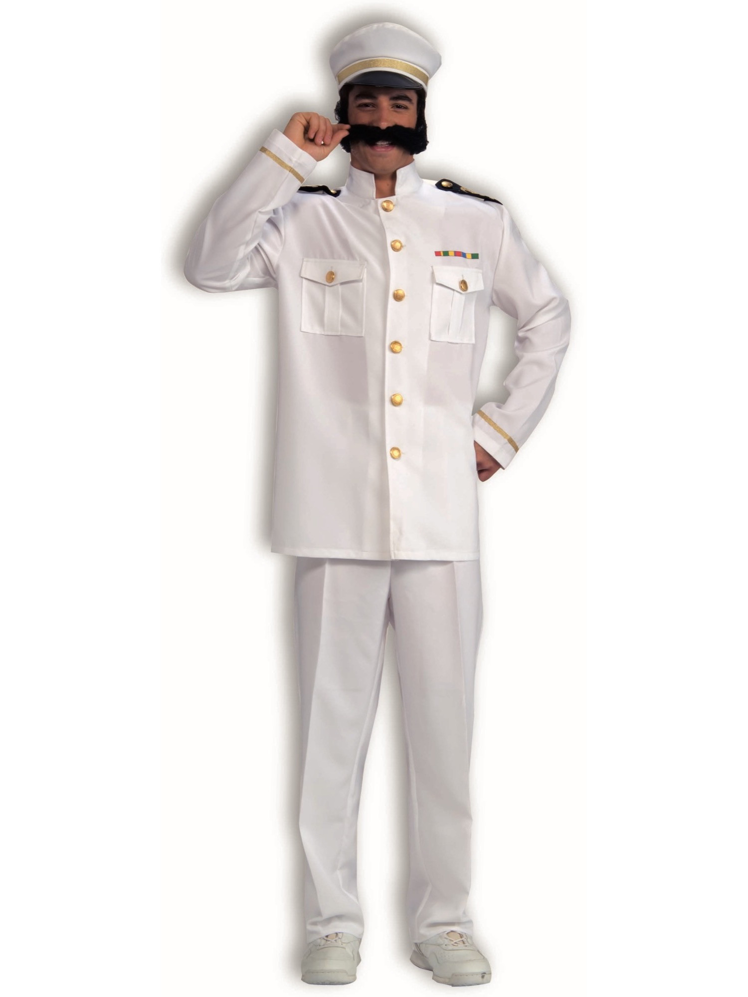 Captain Cruise Ship Sailor Navy Officer Nautical White Suit Adult Mens Costume