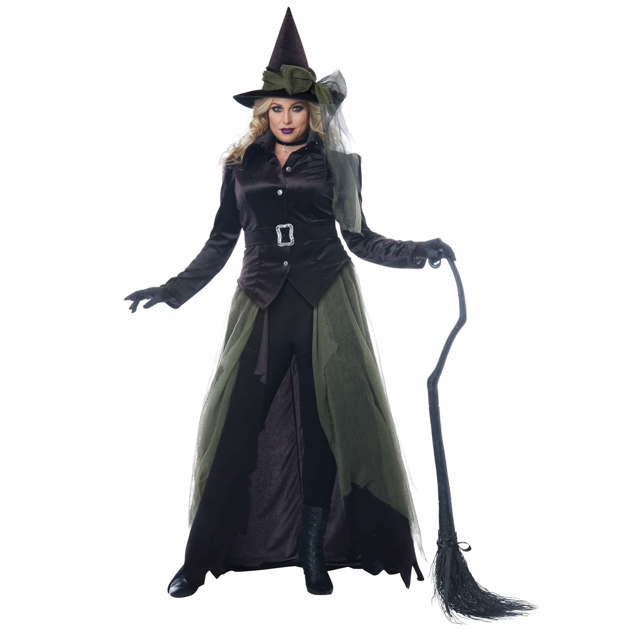 Gothic Witch Wicked Wizardess Sorceress Enchantress Womens Costume Plus