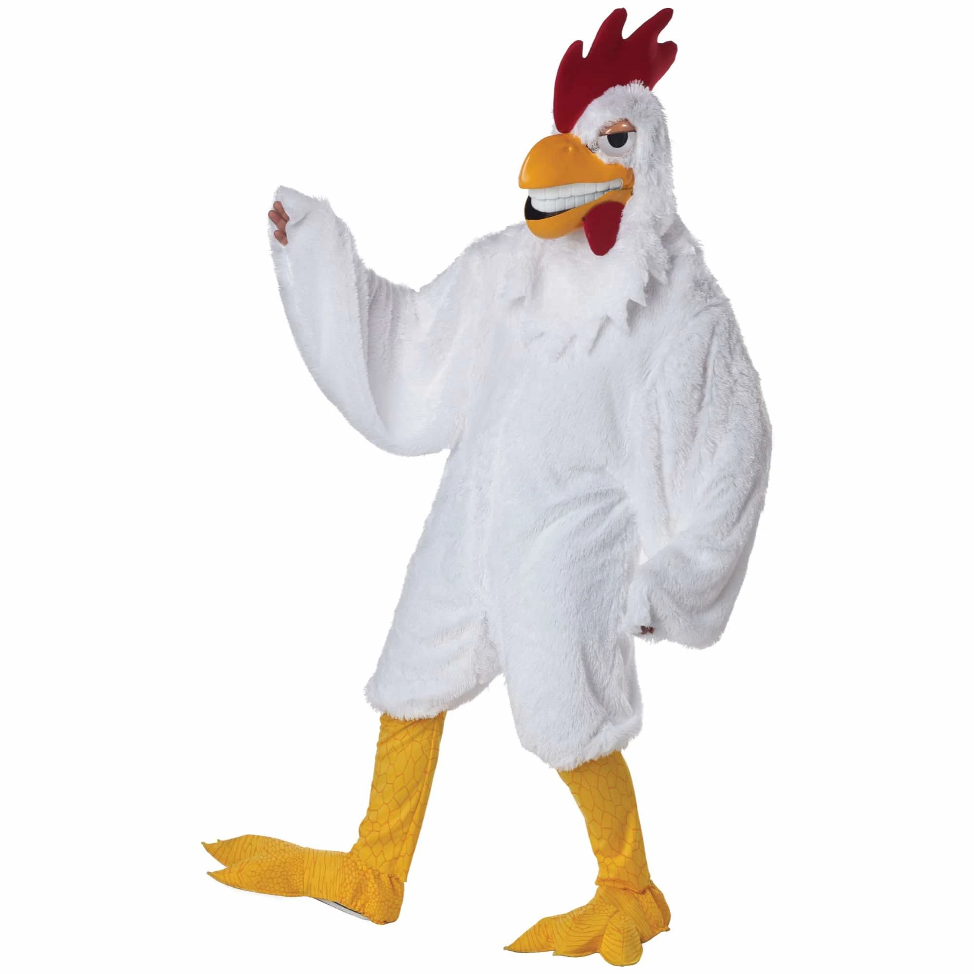 What The Cluck White Chicken Rooster Chick Hen Farm Animal Adult Mens Costume