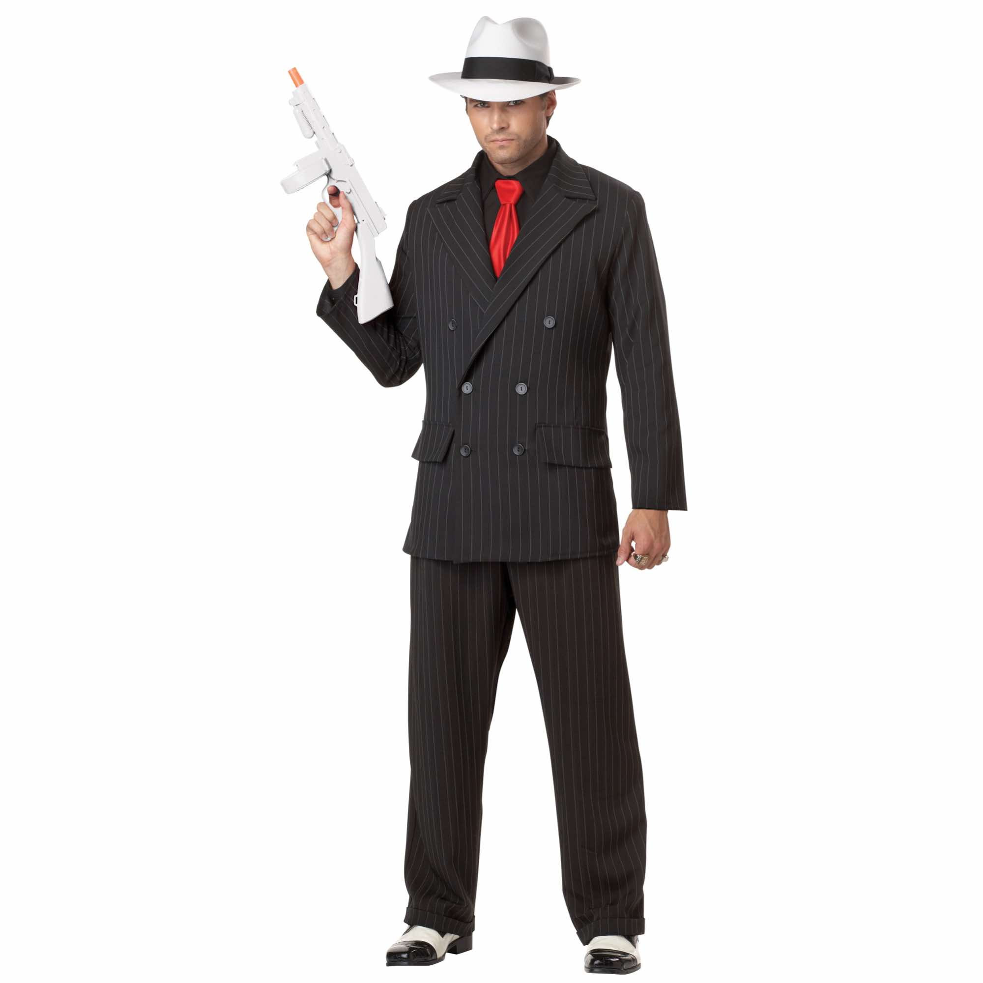 Mob Boss Gangster 1920s Mobster Mafia Pinstripes Suit Chicago Men Costume