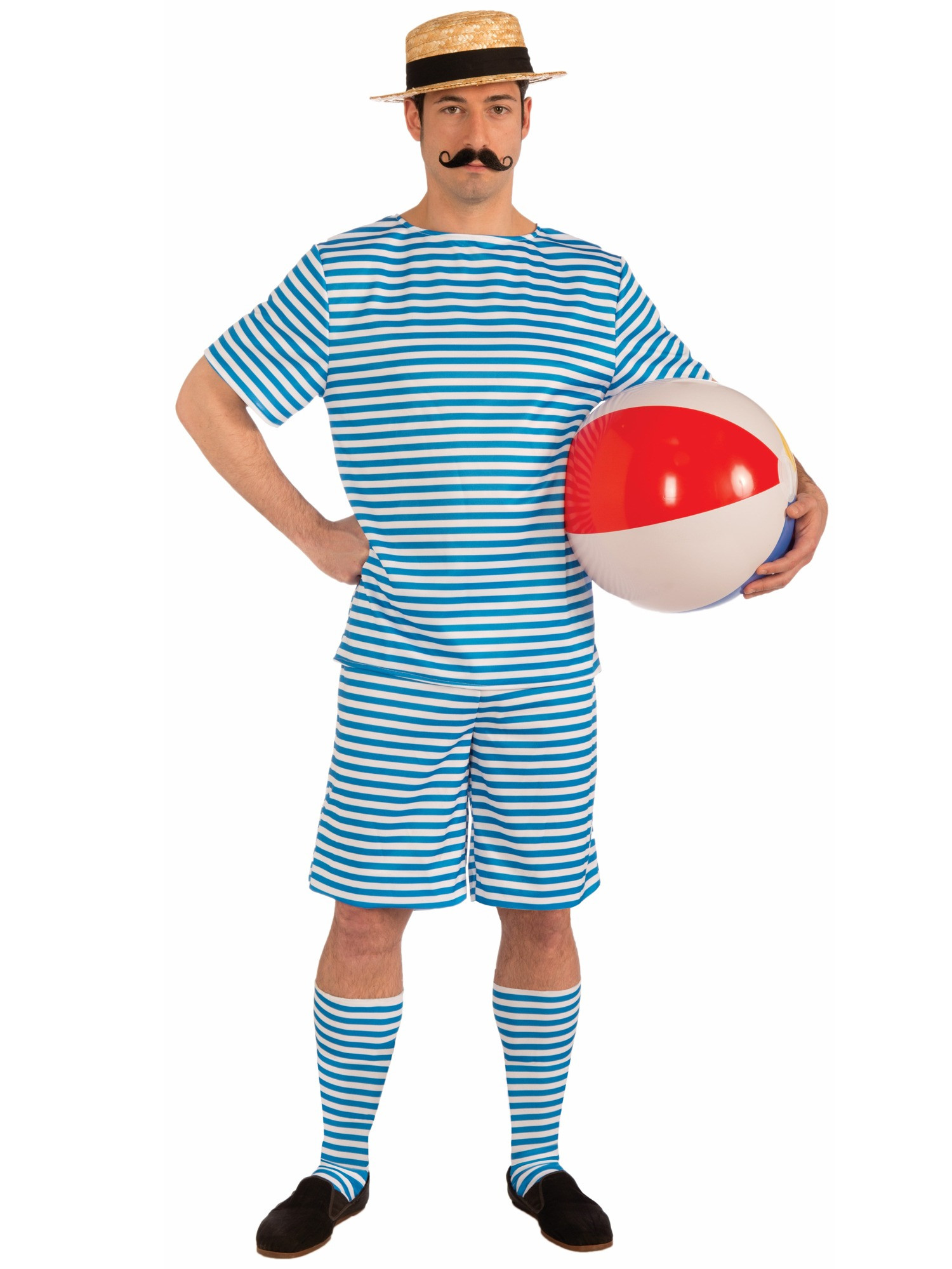 1920s 1930s Beachside Clyde Retro Beach Swimming Bathing Suit Men Costume