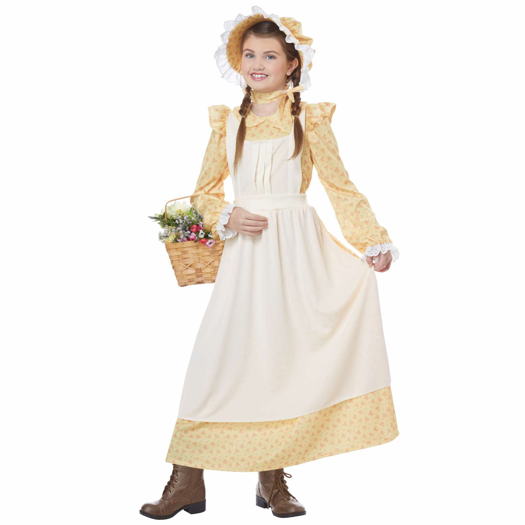 Prairie Olden Day Pilgrim Frontier Colonial Victorian Book Week Girls Costume