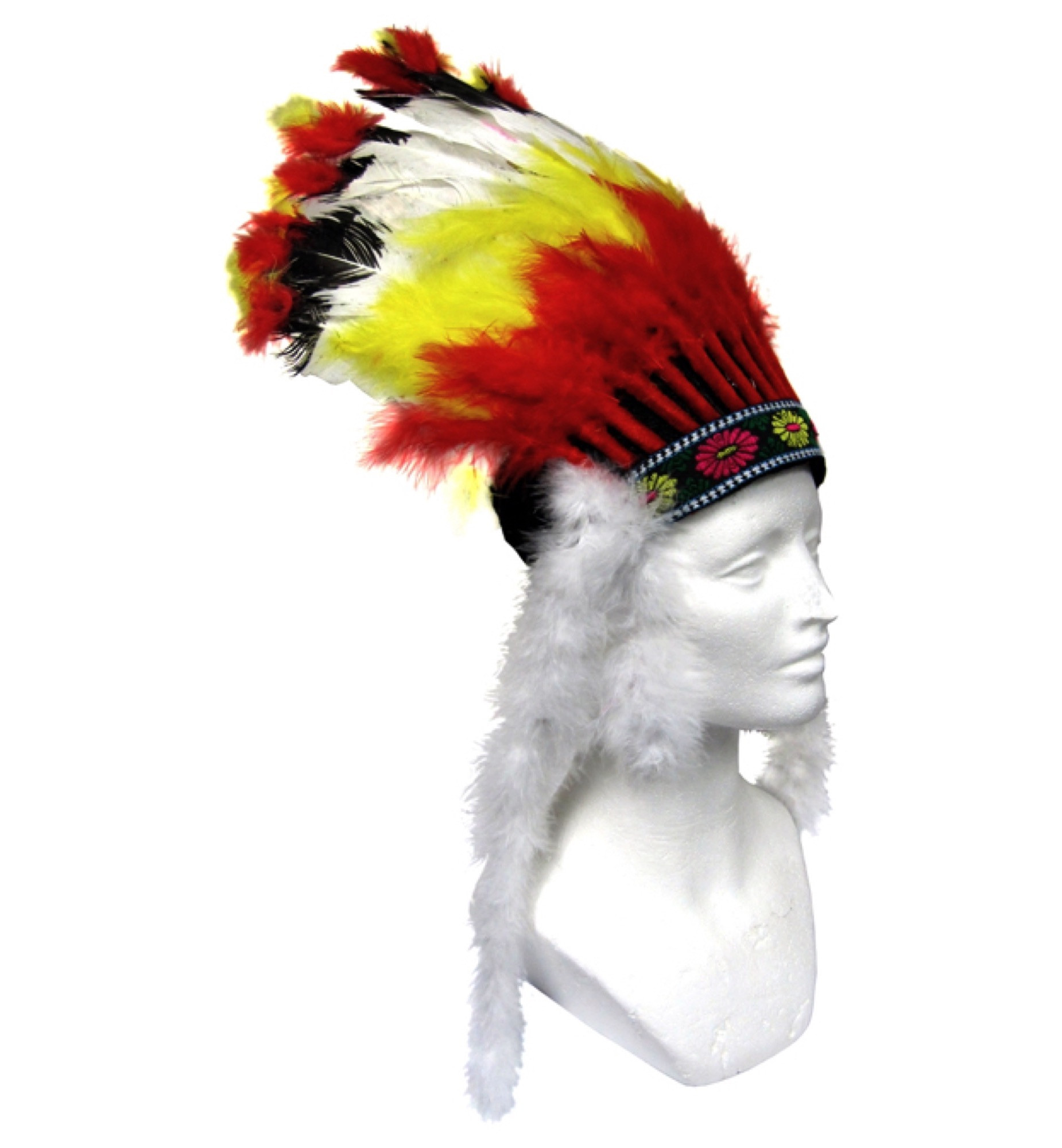 Native American Indian Chief Mens Costume Feathers Headdress