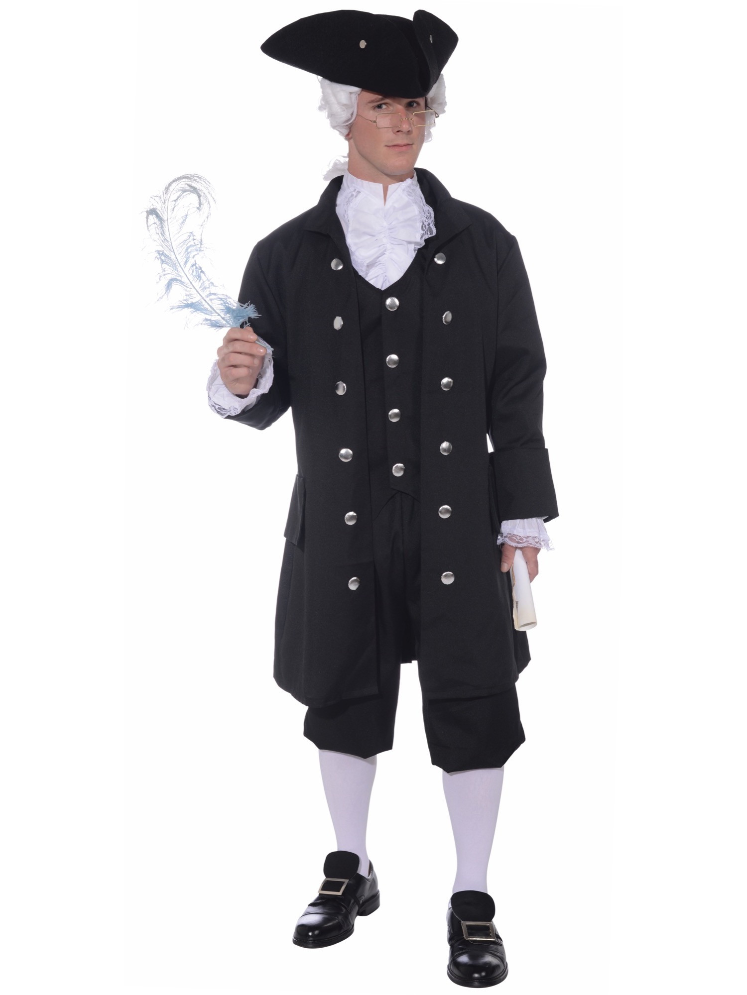 Founding Father Colonial Historical Patriot Benjamin Franklin Mens Costume OS