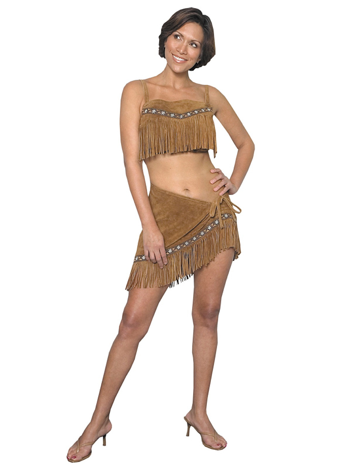 Little Fawn Indian Pocahontas Native American Deluxe Leather Women Costume