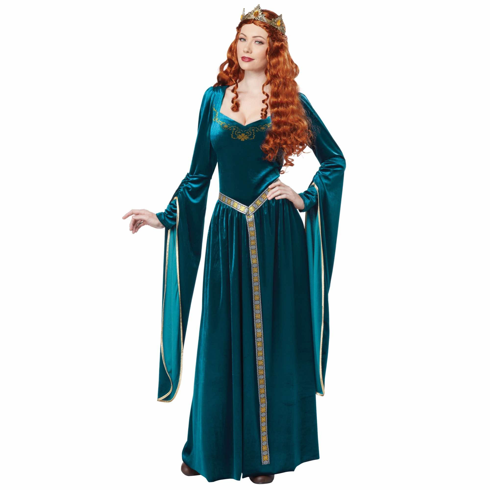 Lady Guinevere Renaissance Medieval Queen Blue Womens Costume
