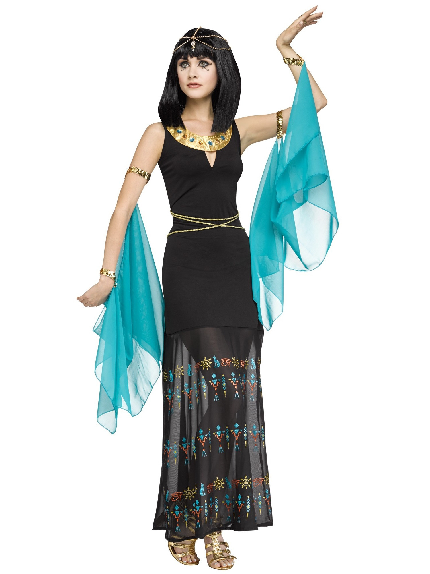 Egyptian Queen of Nile Cleopatra Goddess Deluxe Black Women Costume
