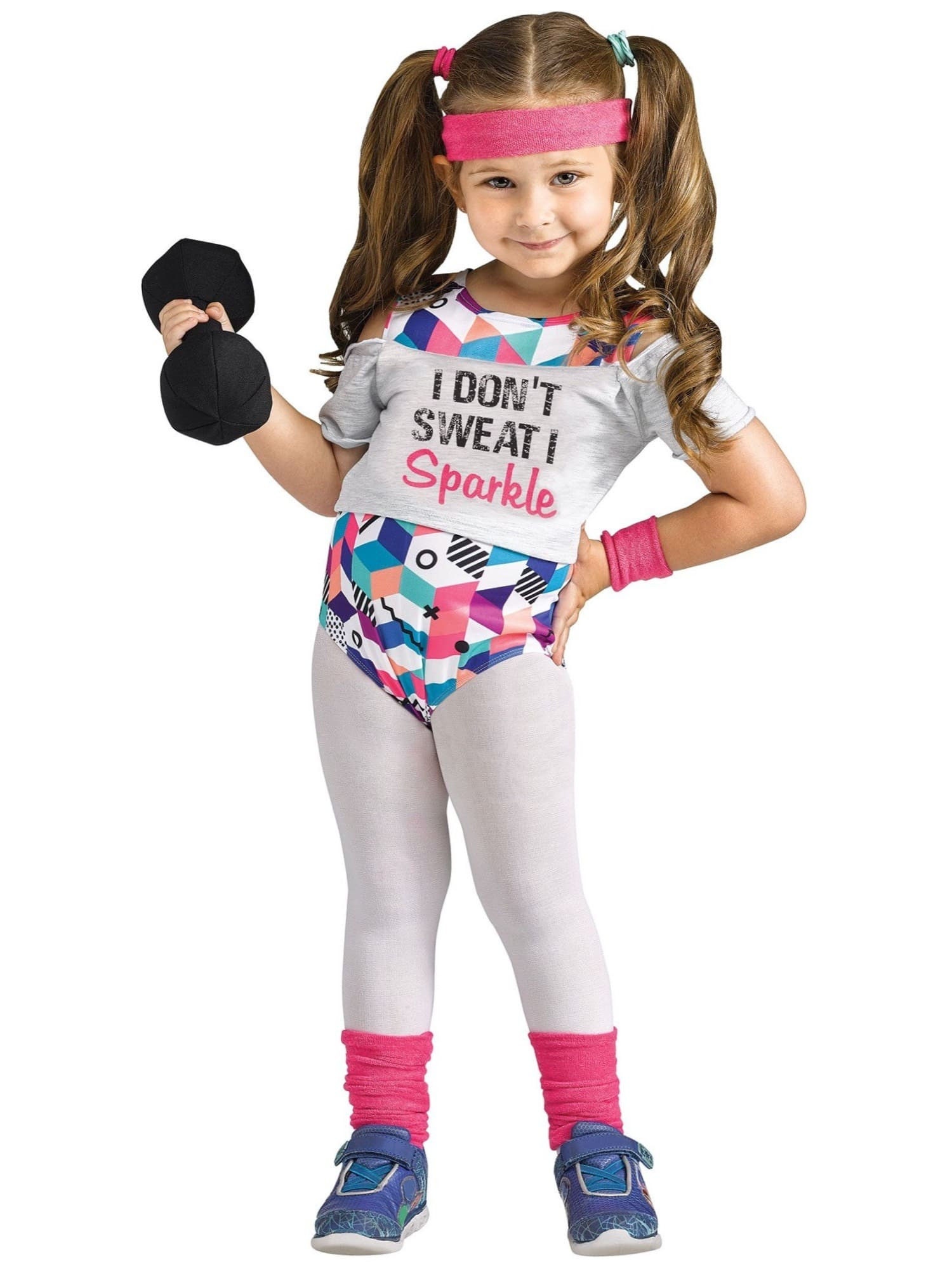 Li'l Fit Miss 1980s Aerobics Workout Book Week Toddler Girls Costume 3T-4T