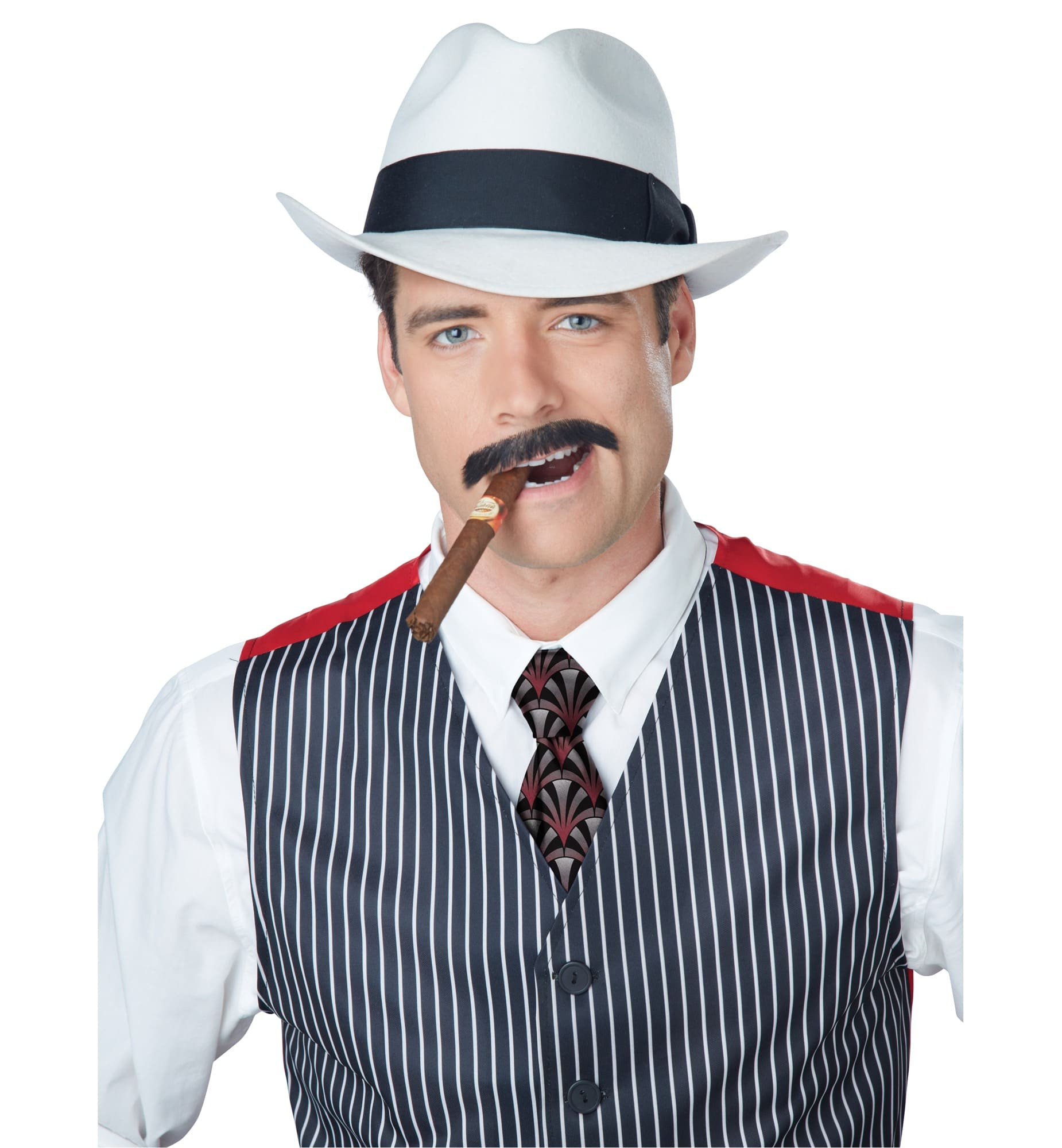 Gangster Stache Villain Mobster 1920s Men Costume Moustache