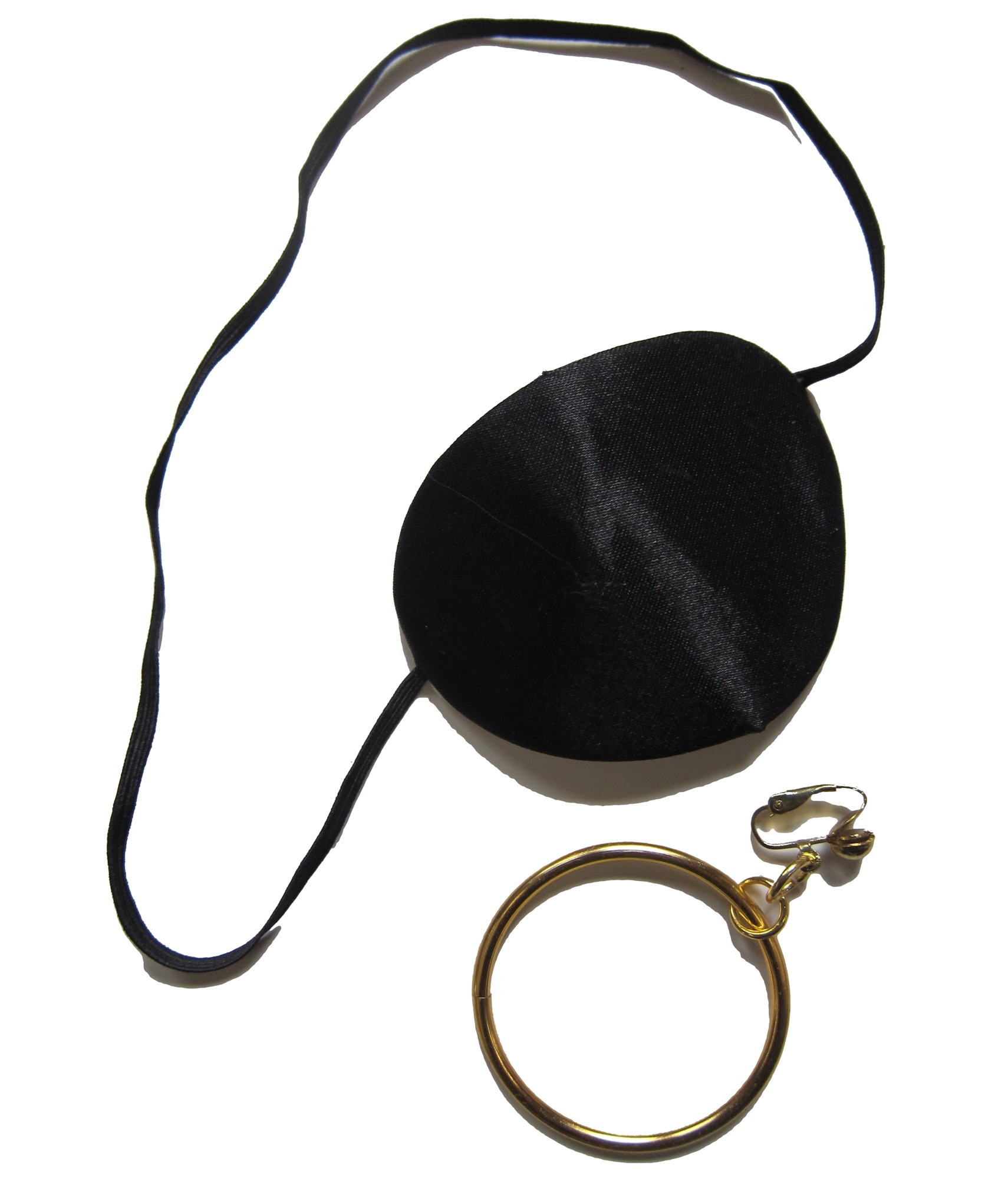 Pirate Buccaneer Captain Cutthroat Earrings & Eyepatch Set Men Costume Kit