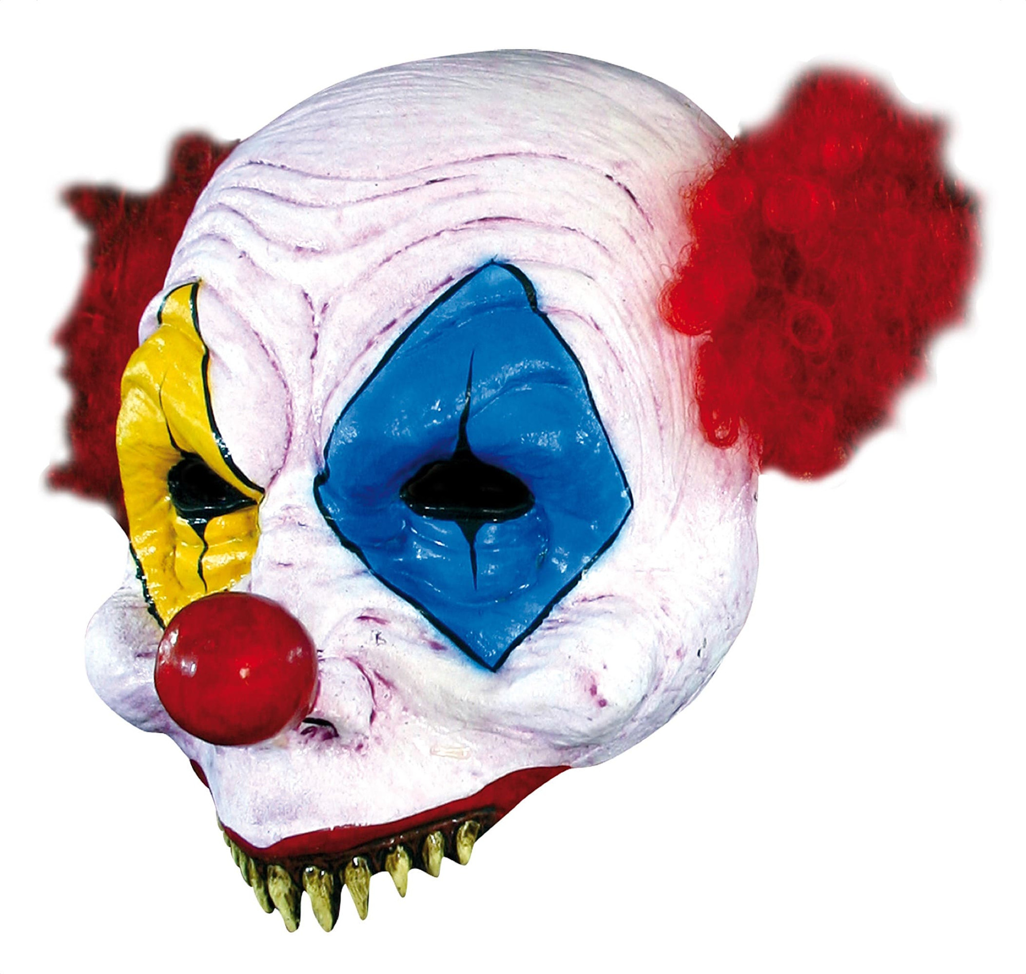 Open Gus Clown Horror Joker Evil Sinister Creepy Mens Costume Half Latex Mask