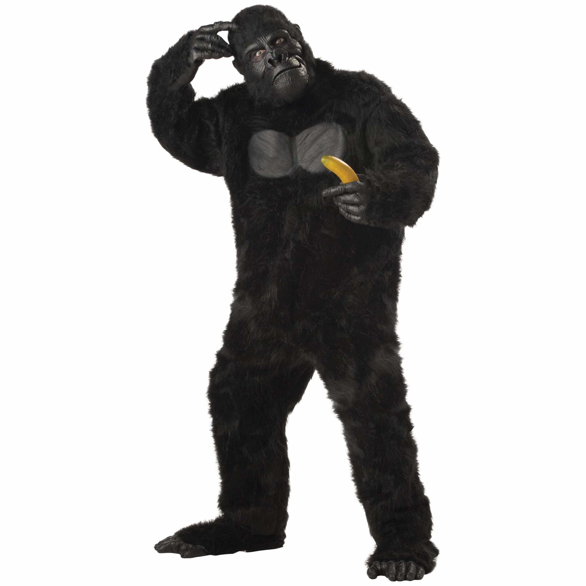 Gorilla Goin' Ape Black King Kong Jungle Animal Deluxe Mascot Adult Mens Costume