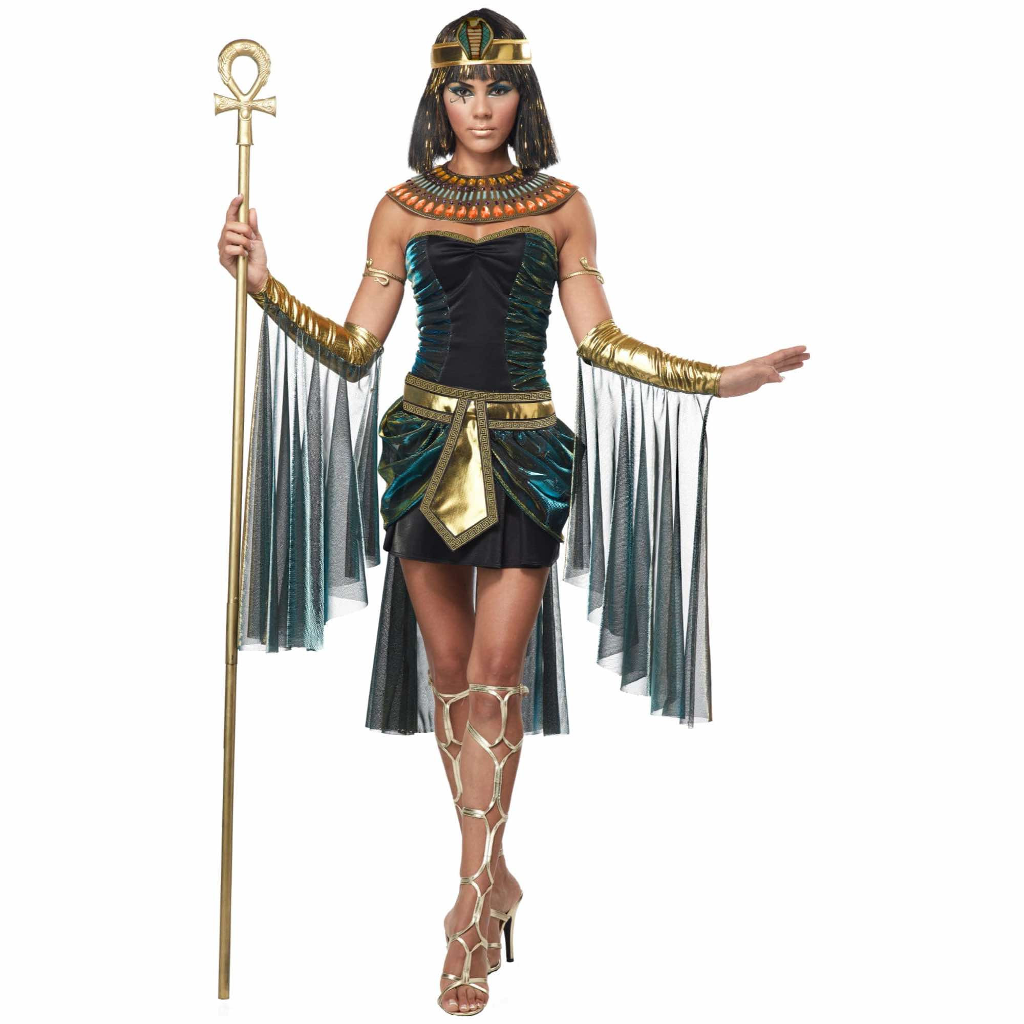 Egyptian Goddess Queen of Nile Cleopatra Black Dress Adult Womans Costume