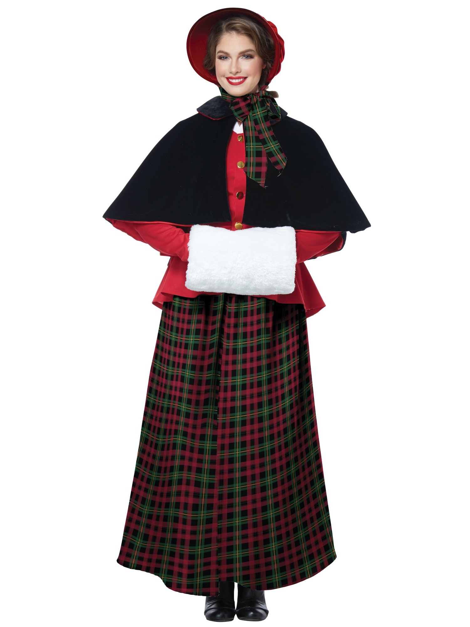 Holiday Caroler Woman Christmas Victorian Olden Day Nativity Womens Costume
