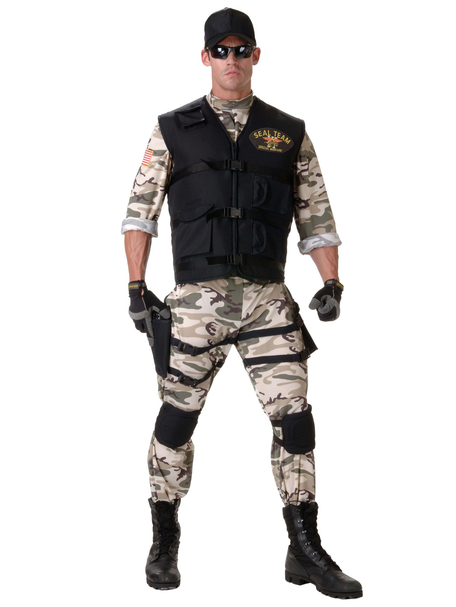 Seal Team Classic Military Army Soldier Police Uniform Teen Boys Mens Costume