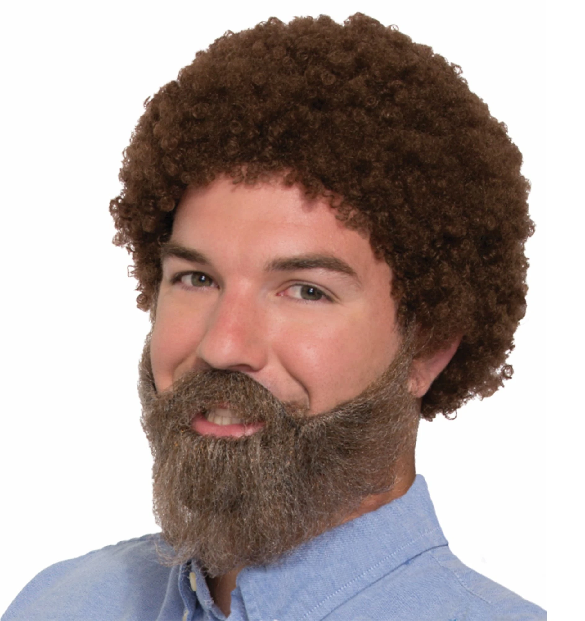1980s 1970s 1960s Afro Fro Disco Mens Costume Wig & Beard Moustache