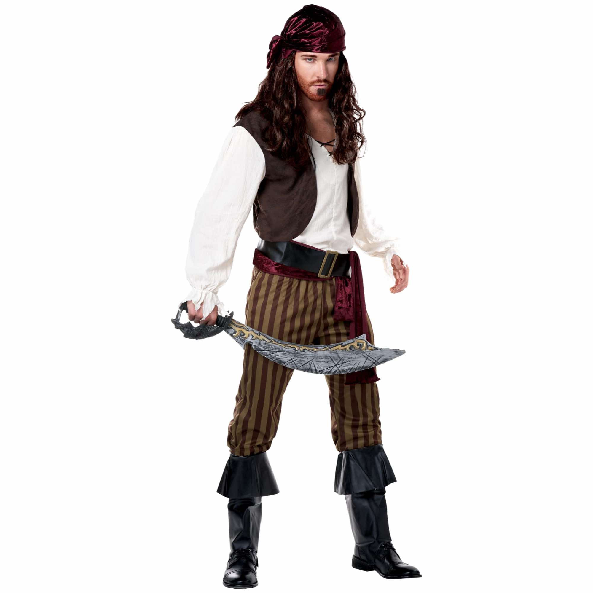 Rogue Pirate of Caribbean Buccaneer Swashbuckler Story Book Week Mens Costume
