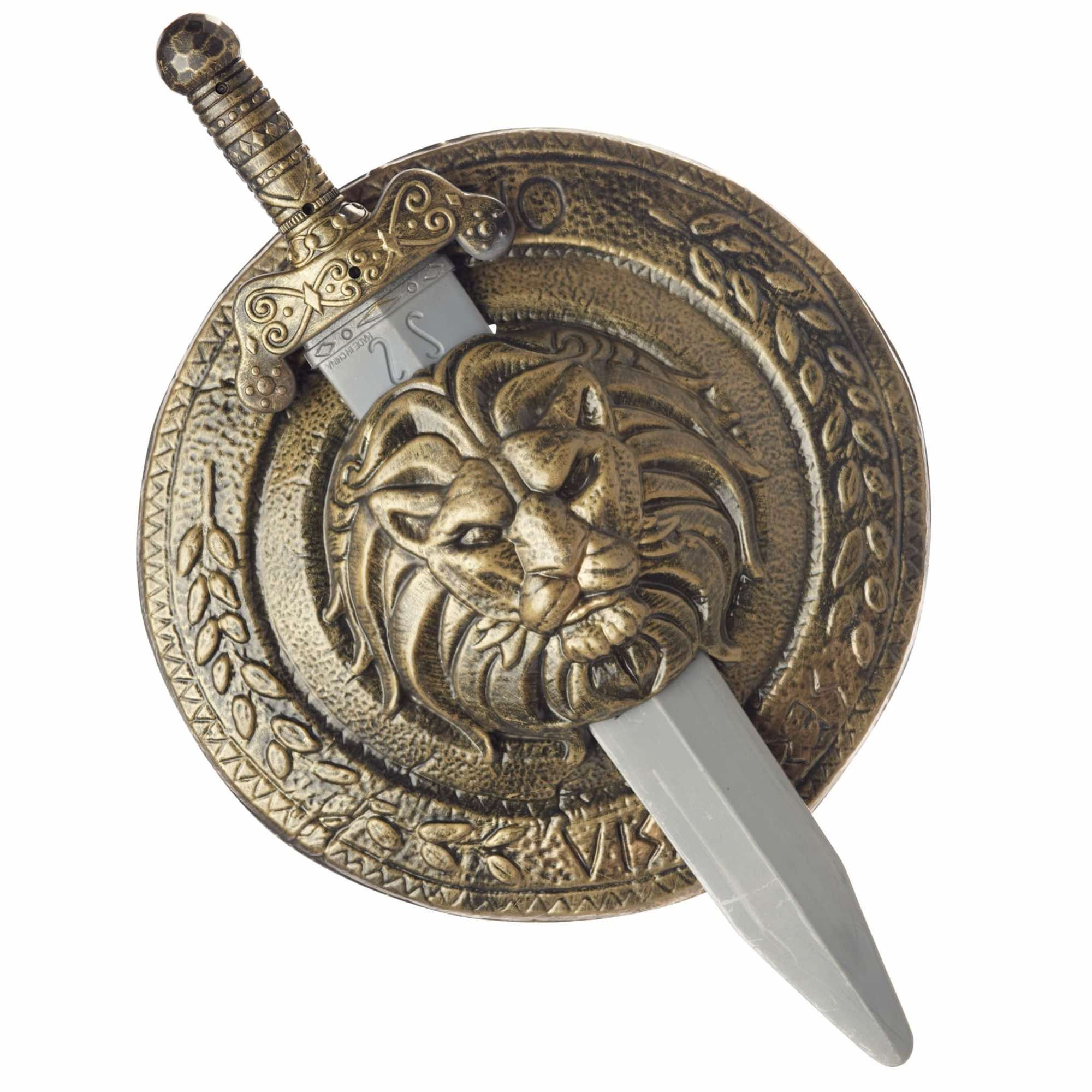 Gladiator Combat Roman Warrior Spartan Boys Mens Costume 12" Shield & Sword